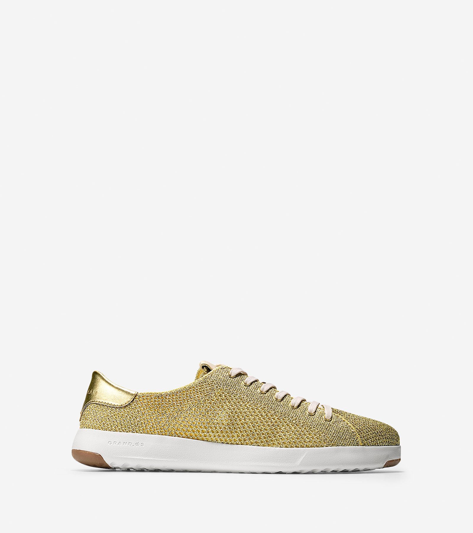 ColeHaan-GrandPrø Tennis Sneaker-w11242-Metallic Gold Knit