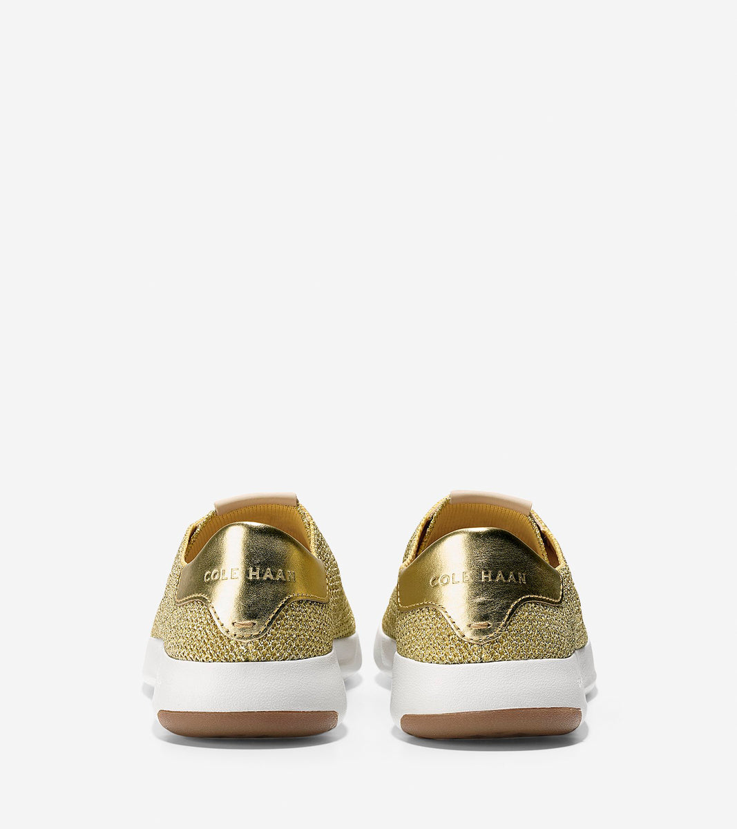 ColeHaan-GrandPrø Tennis Sneaker-w11242-Metallic Gold Knit