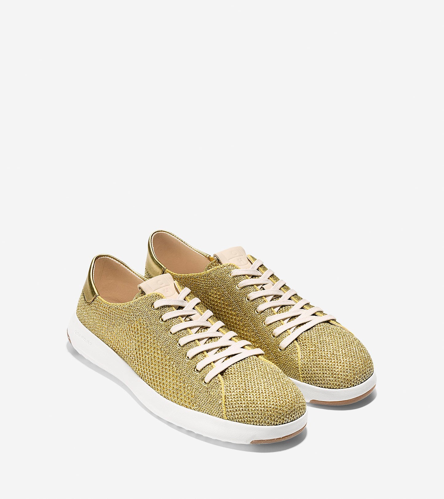 ColeHaan-GrandPrø Tennis Sneaker-w11242-Metallic Gold Knit