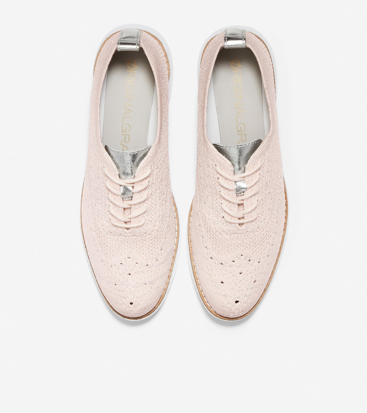 ColeHaan-ØriginalGrand Wingtip Oxford -w11506-Peach Blush Stitchlite™-Argento