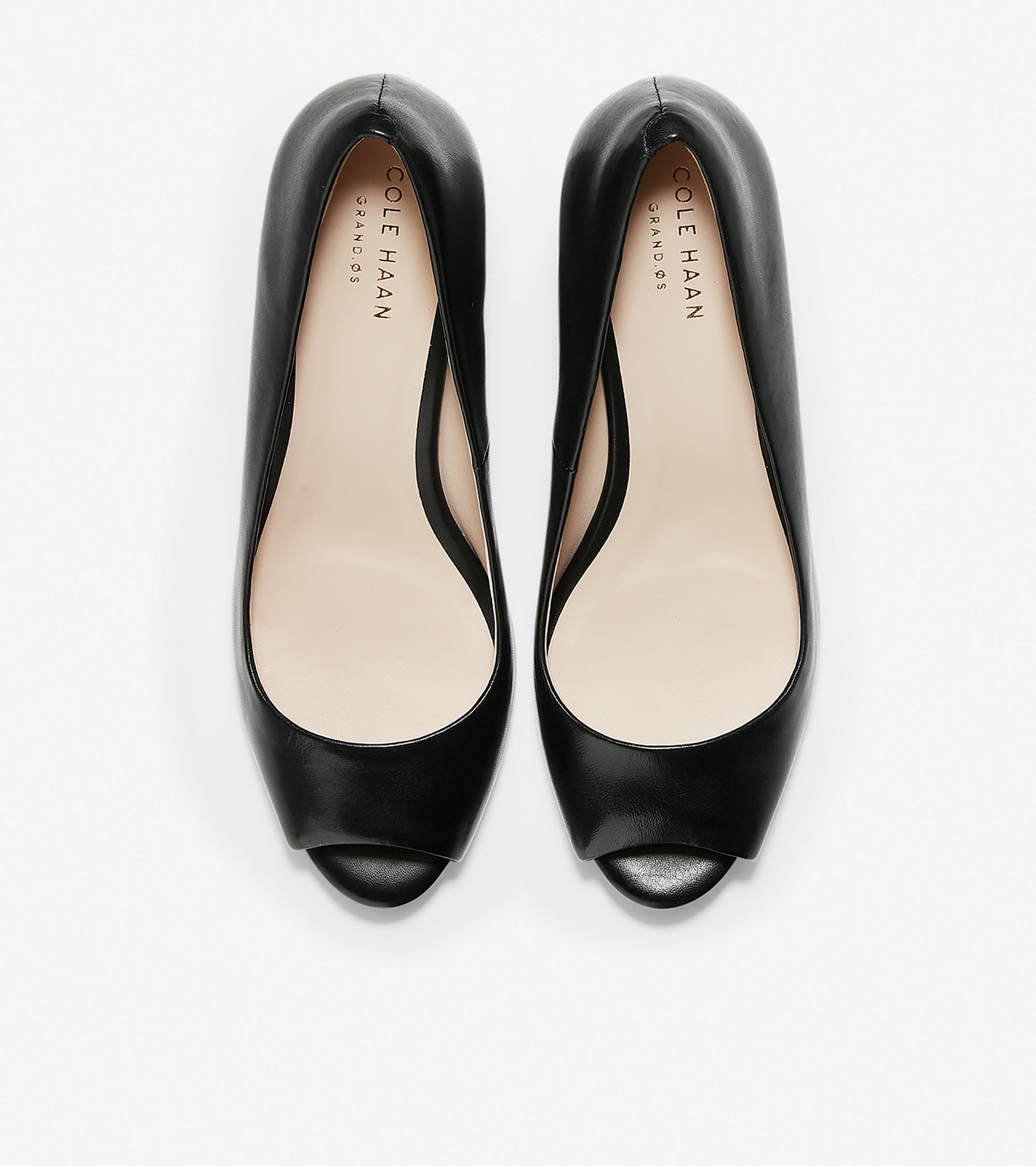 ColeHaan-Sadie Open Toe Wedge-w11533-Black Leather