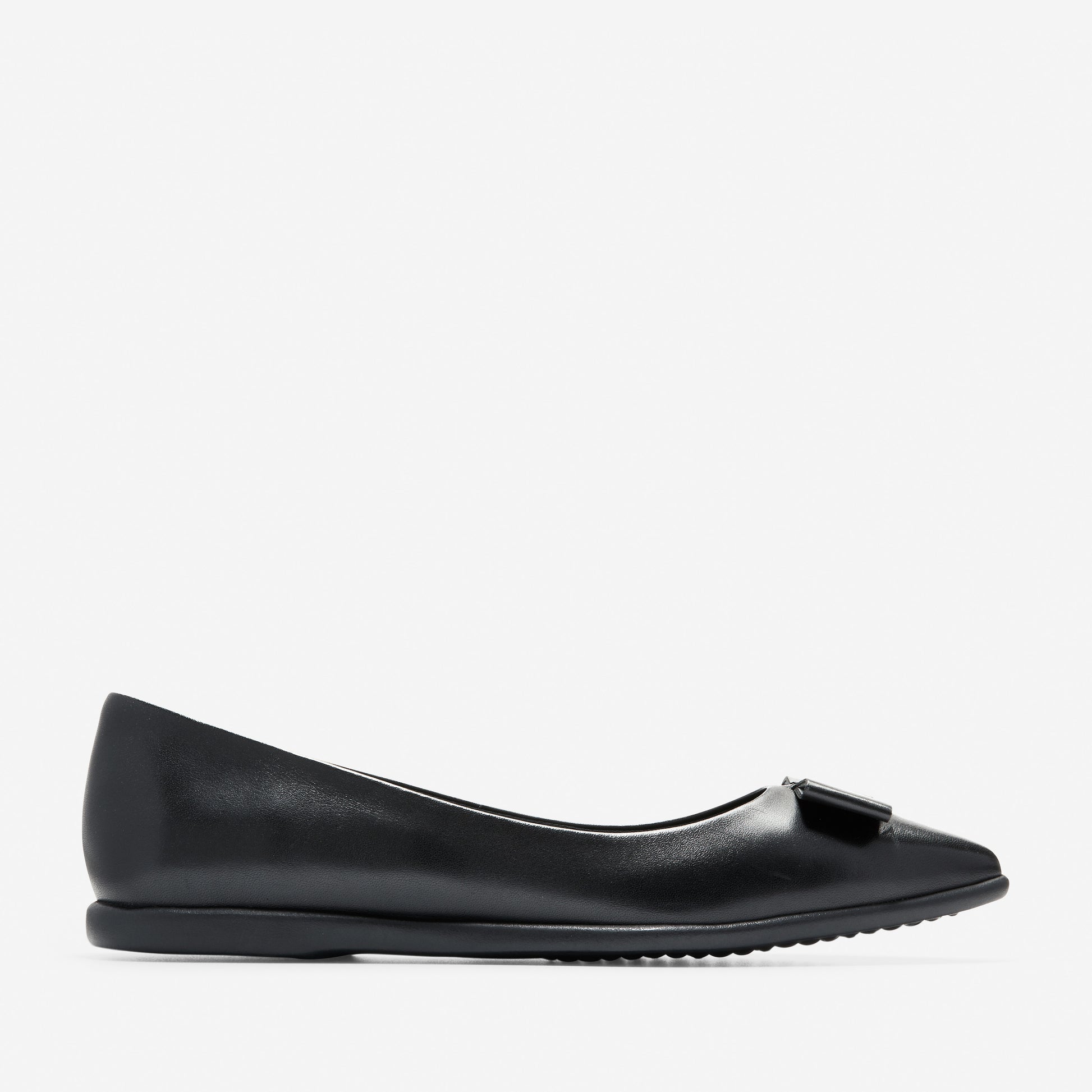 ColeHaan-ZERØGRAND Bow Skimmer Flat-w11762-Black Leather