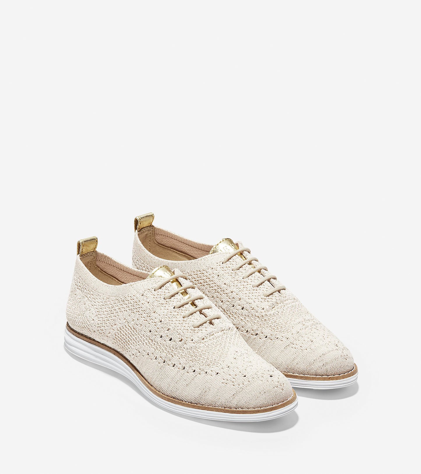 ColeHaan-ØriginalGrand Wingtip Oxford-w13113-Brazilian Sand-gold Metallic