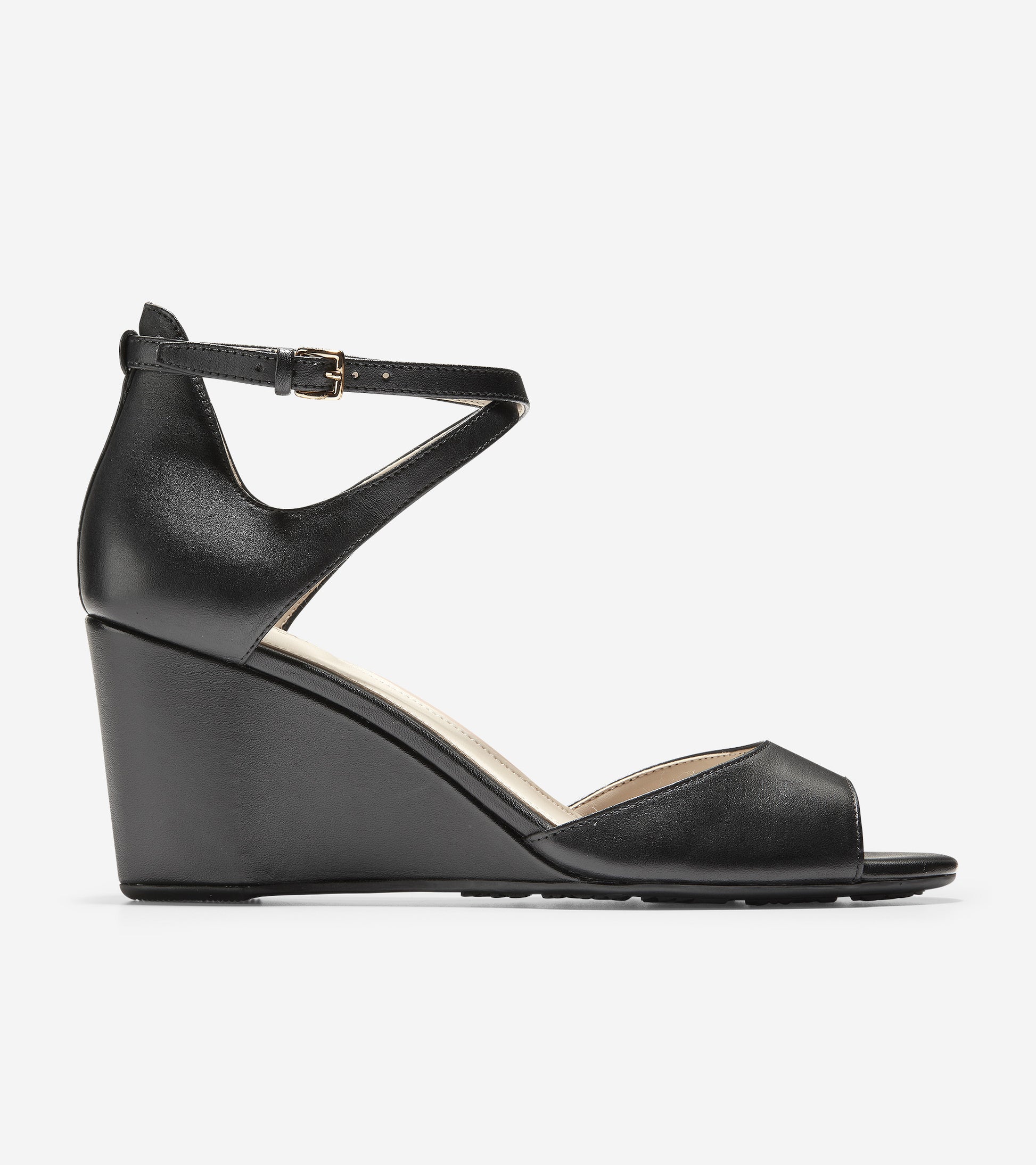 Sadie Open Toe Wedge Sandal-W13853-BLACK LEATHER – Cole Haan Saudi
