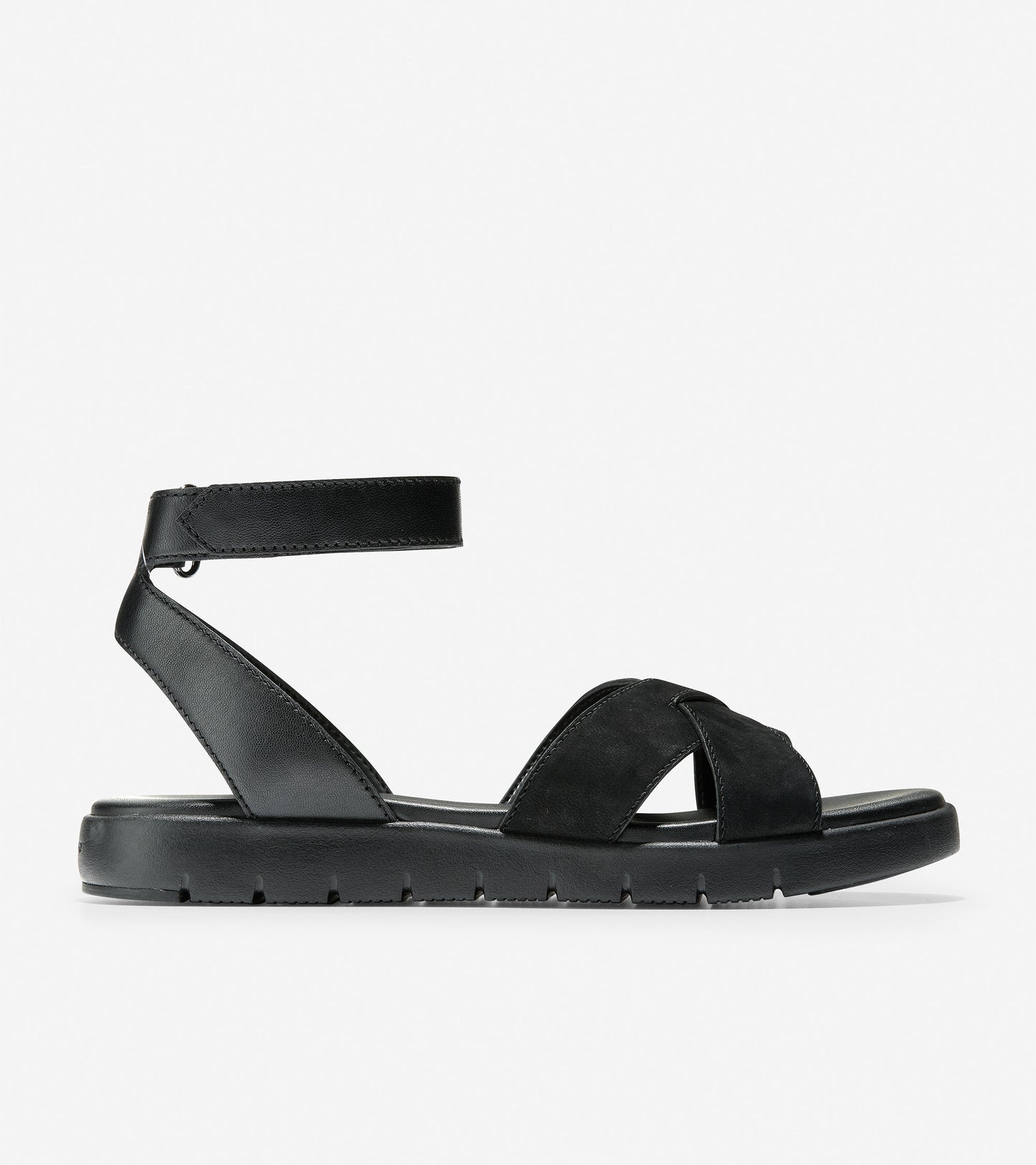 ColeHaan-ZERØGRAND Cross Strap Sandal-w14651-Black Leather