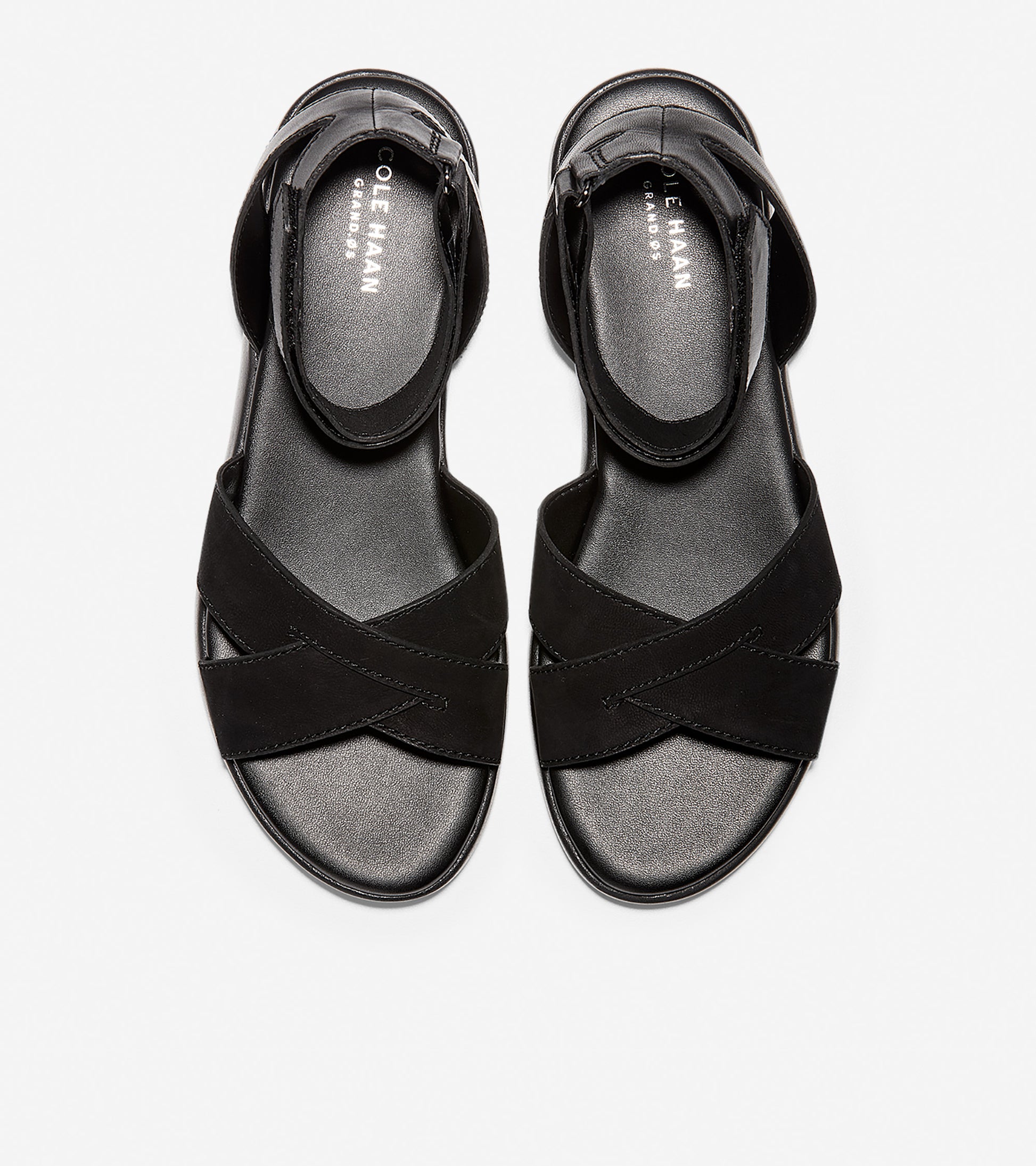 ColeHaan-ZERØGRAND Cross Strap Sandal-w14651-Black Leather