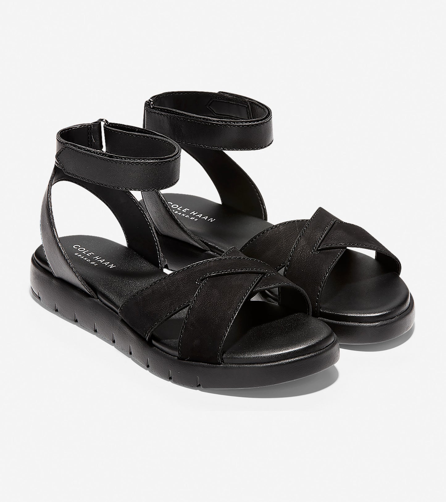 ColeHaan-ZERØGRAND Cross Strap Sandal-w14651-Black Leather