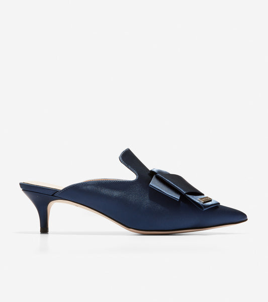 ColeHaan-Ophelia Mule (45mm)-w15757-Marine Blue Satin