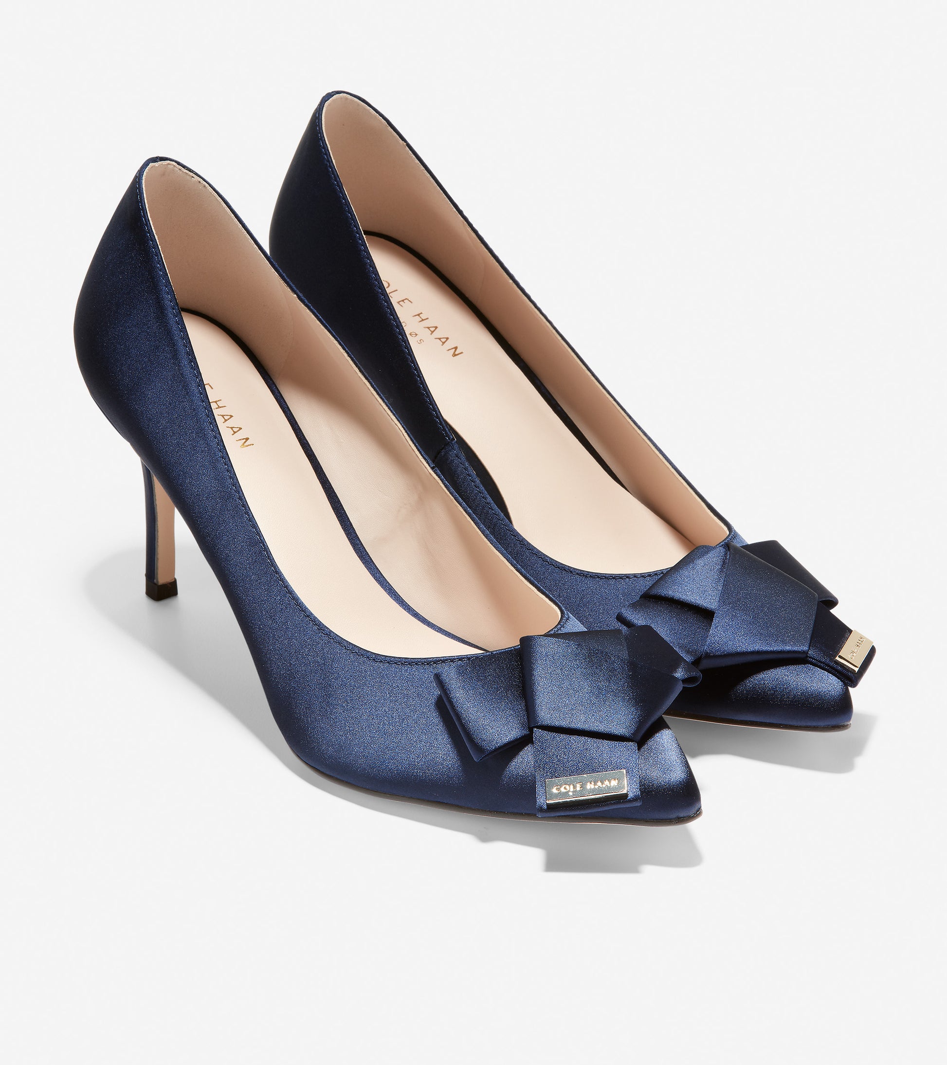 ColeHaan-Ophelia Pump-w15795-Marine Blue Satin