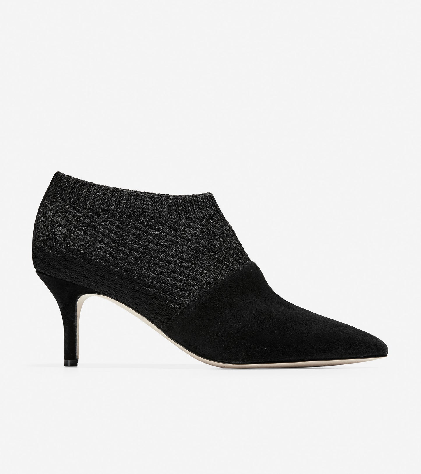 ColeHaan-Vanna Shootie-w15800-Black Knit-Suede