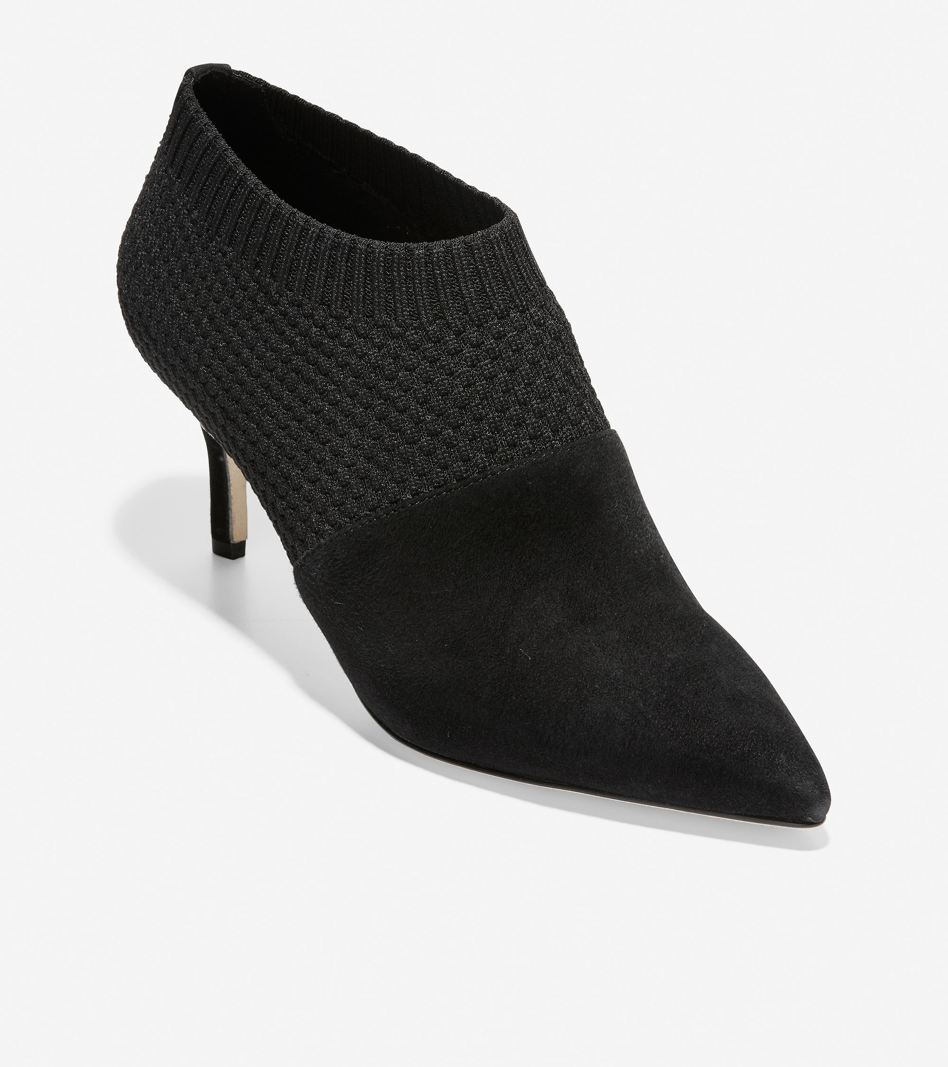 ColeHaan-Vanna Shootie-w15800-Black Knit-Suede