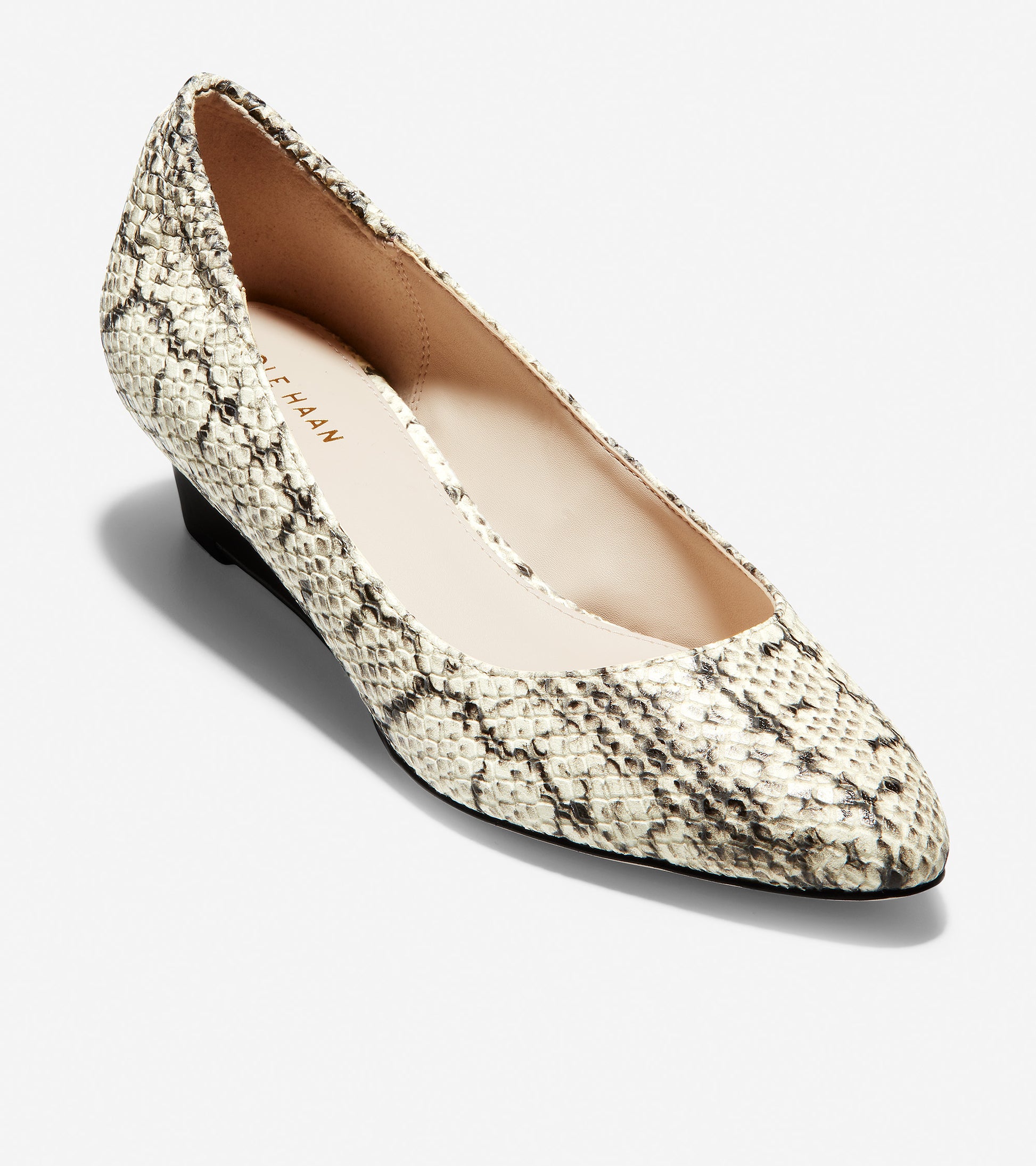 ColeHaan-Kathryn Wedge-w15839-Natural Python Print Leather