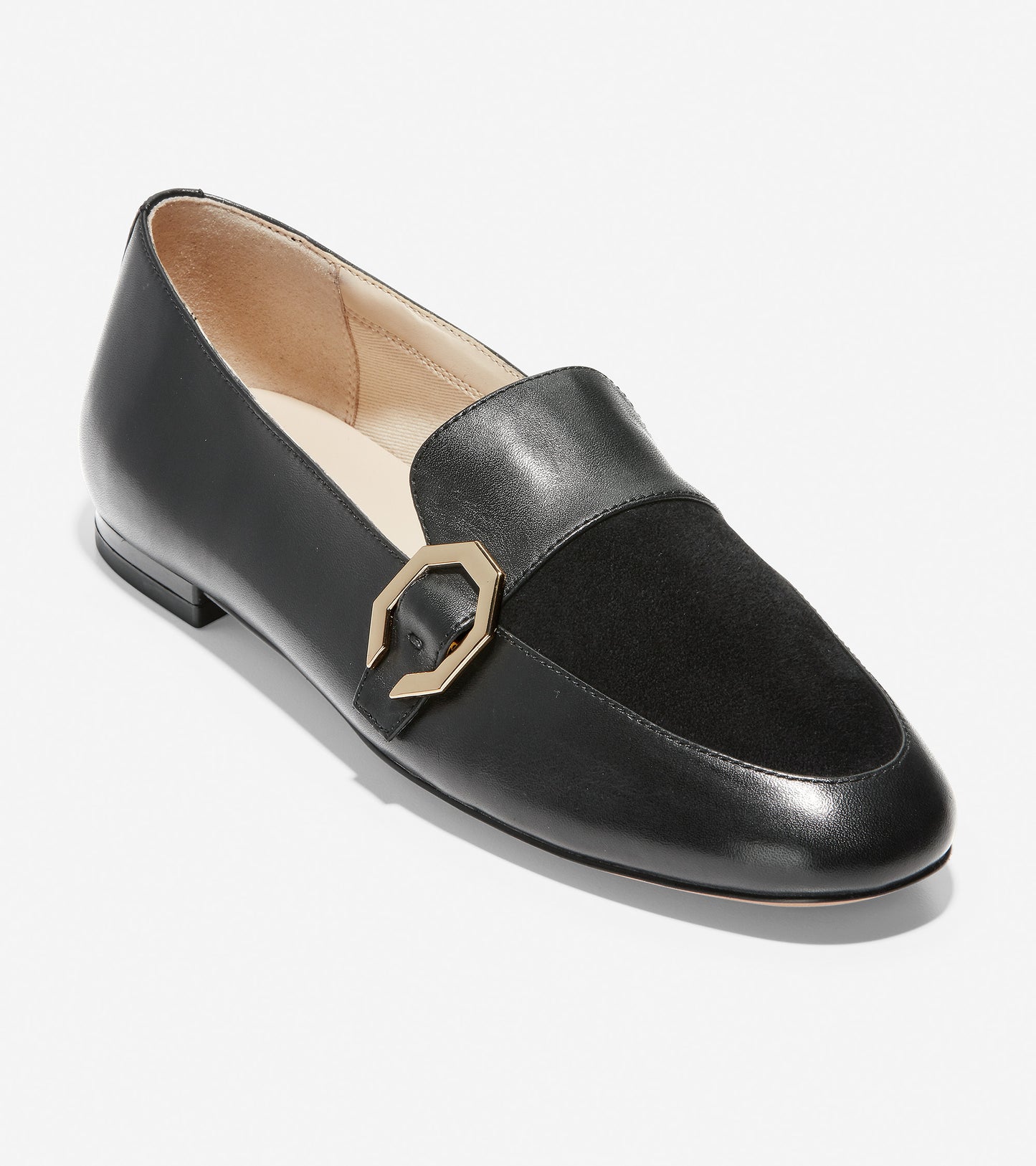 ColeHaan-Teresa Loafer-w15862-Black Leather-Suede