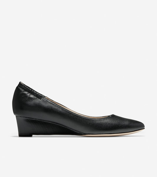 ColeHaan-Kathryn Wedge-w16497-Black Leather