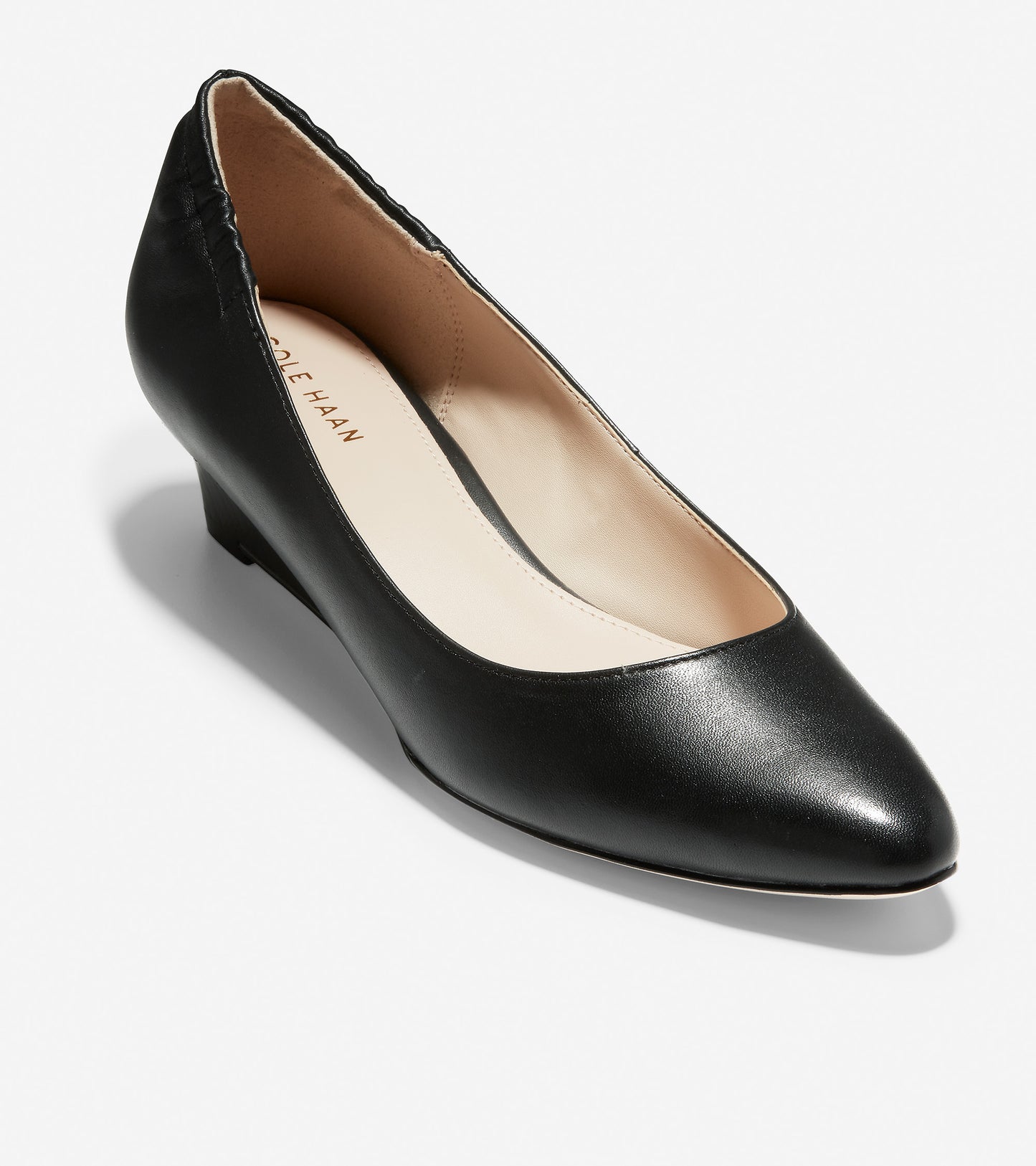 ColeHaan-Kathryn Wedge-w16497-Black Leather