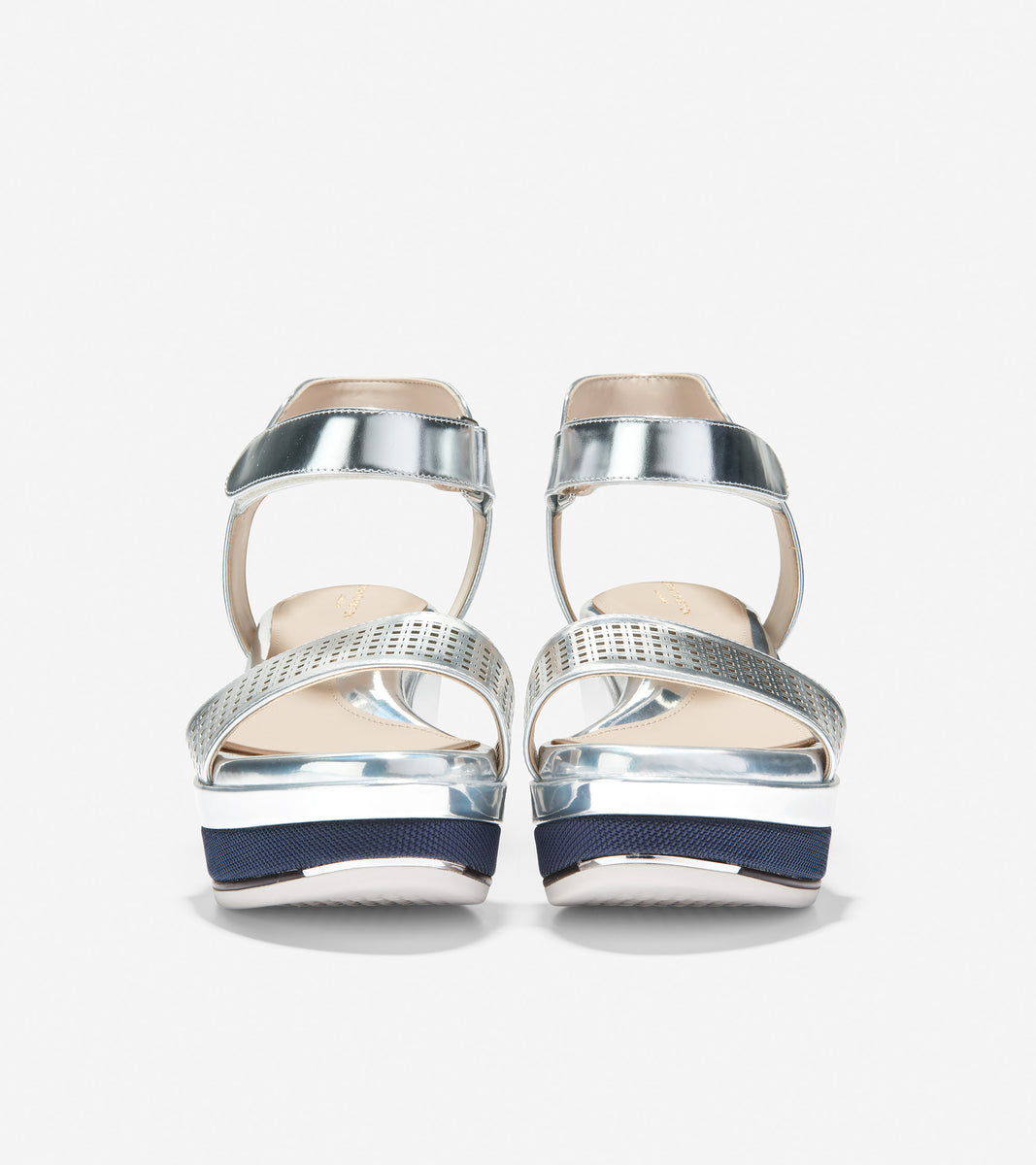 ColeHaan-Grand Ambition Flatform Sandal-w16859-Silver Specchio