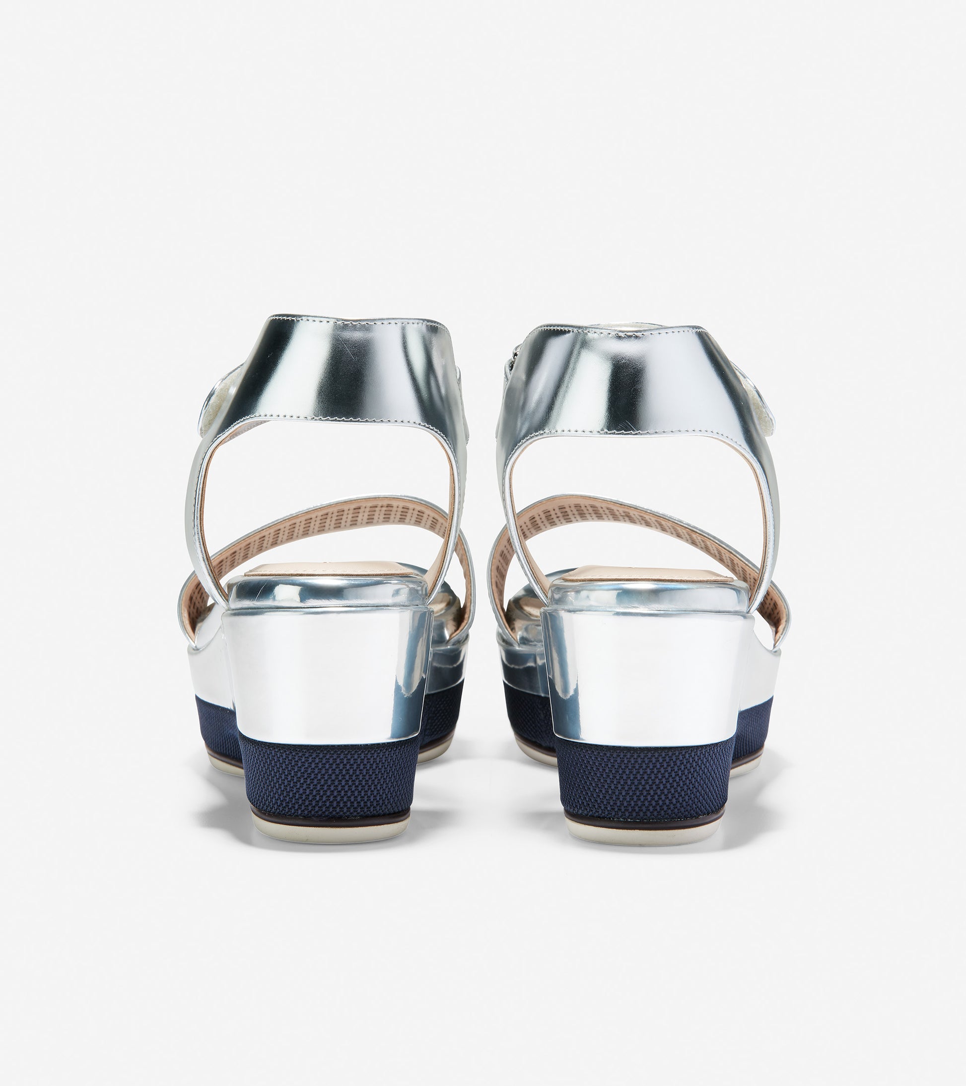 ColeHaan-Grand Ambition Flatform Sandal-w16859-Silver Specchio