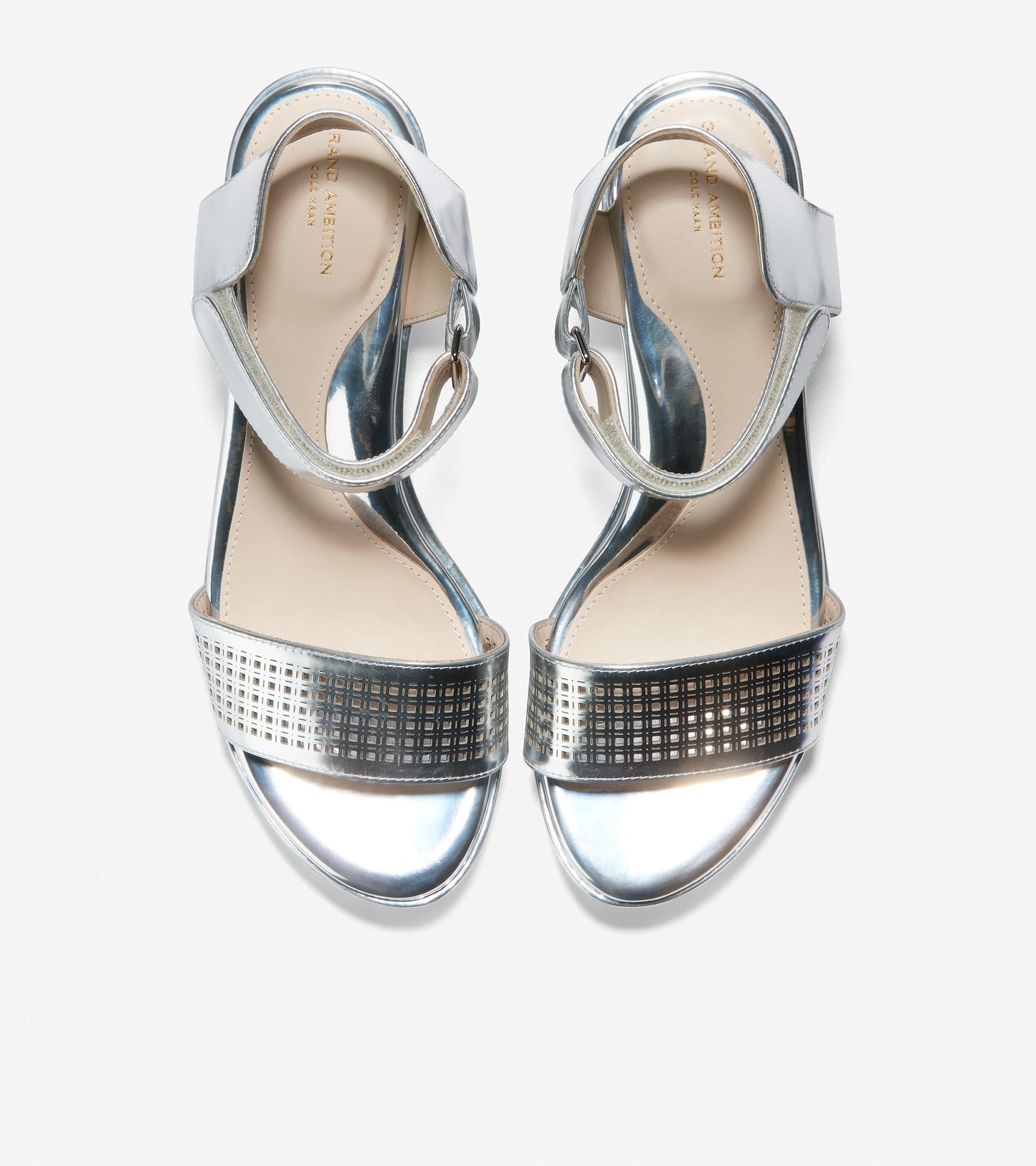 ColeHaan-Grand Ambition Flatform Sandal-w16859-Silver Specchio