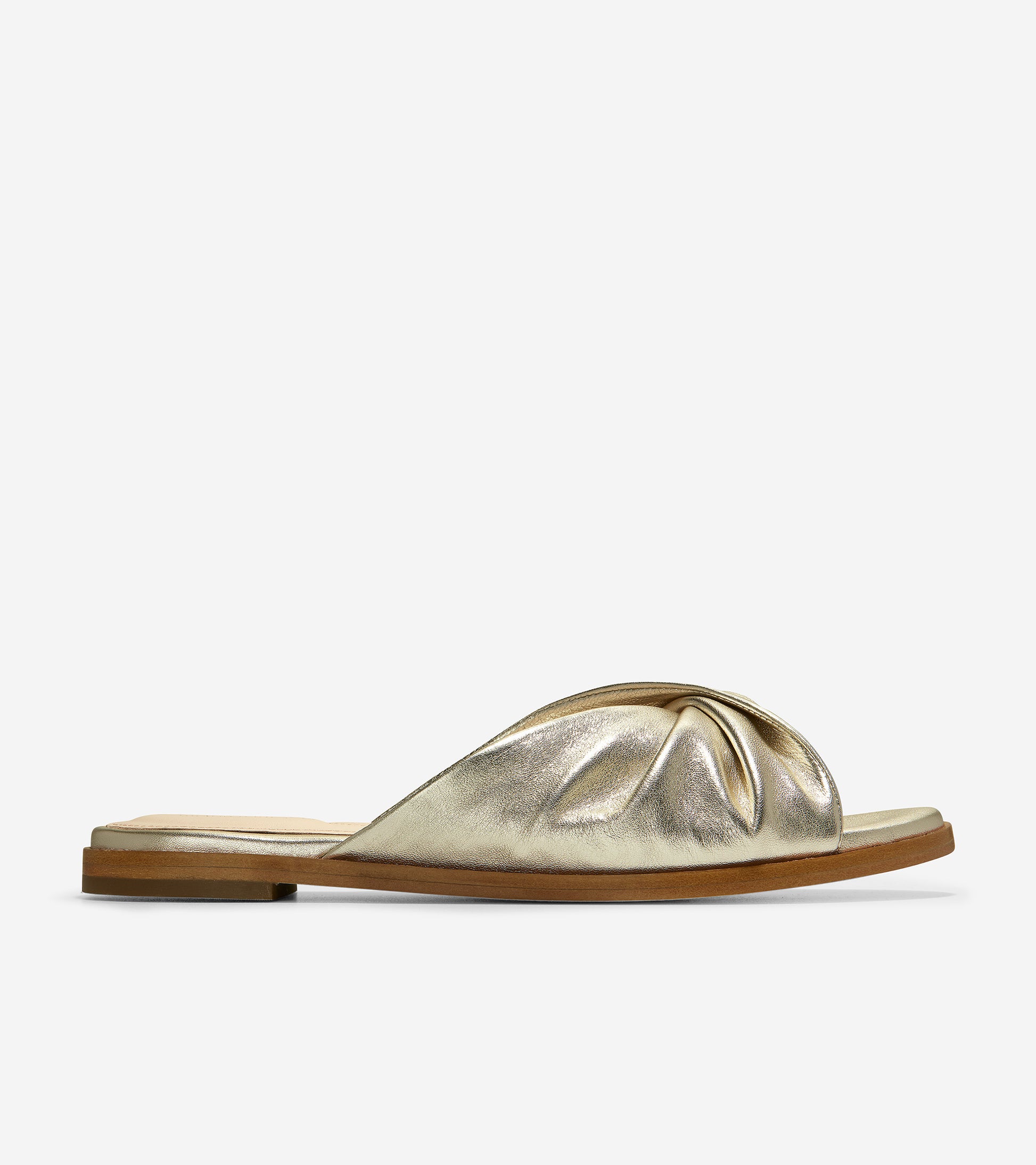 ColeHaan-Alyx Slide Sandal-w16897-Gold Leather