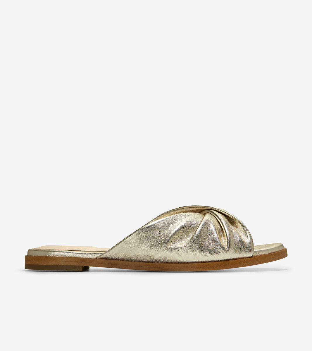 ColeHaan-Alyx Slide Sandal-w16897-Gold Leather