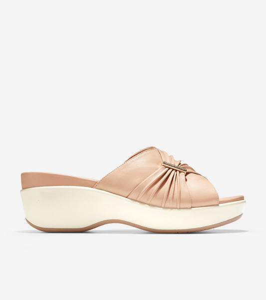 ColeHaan-Aubree Ruched Slide Sandal-w17380-Mahogany Rose Leather