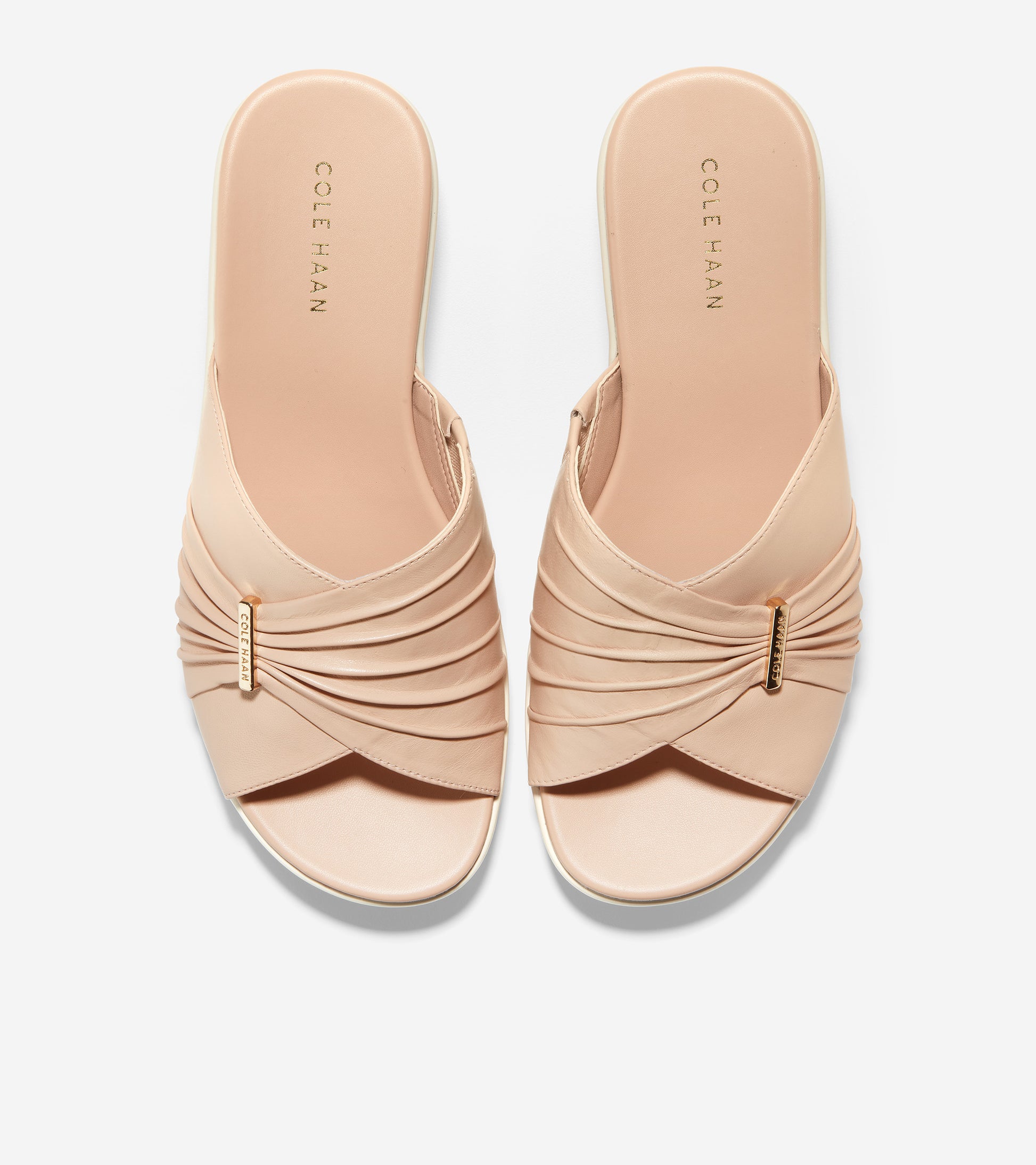 ColeHaan-Aubree Ruched Slide Sandal-w17380-Mahogany Rose Leather