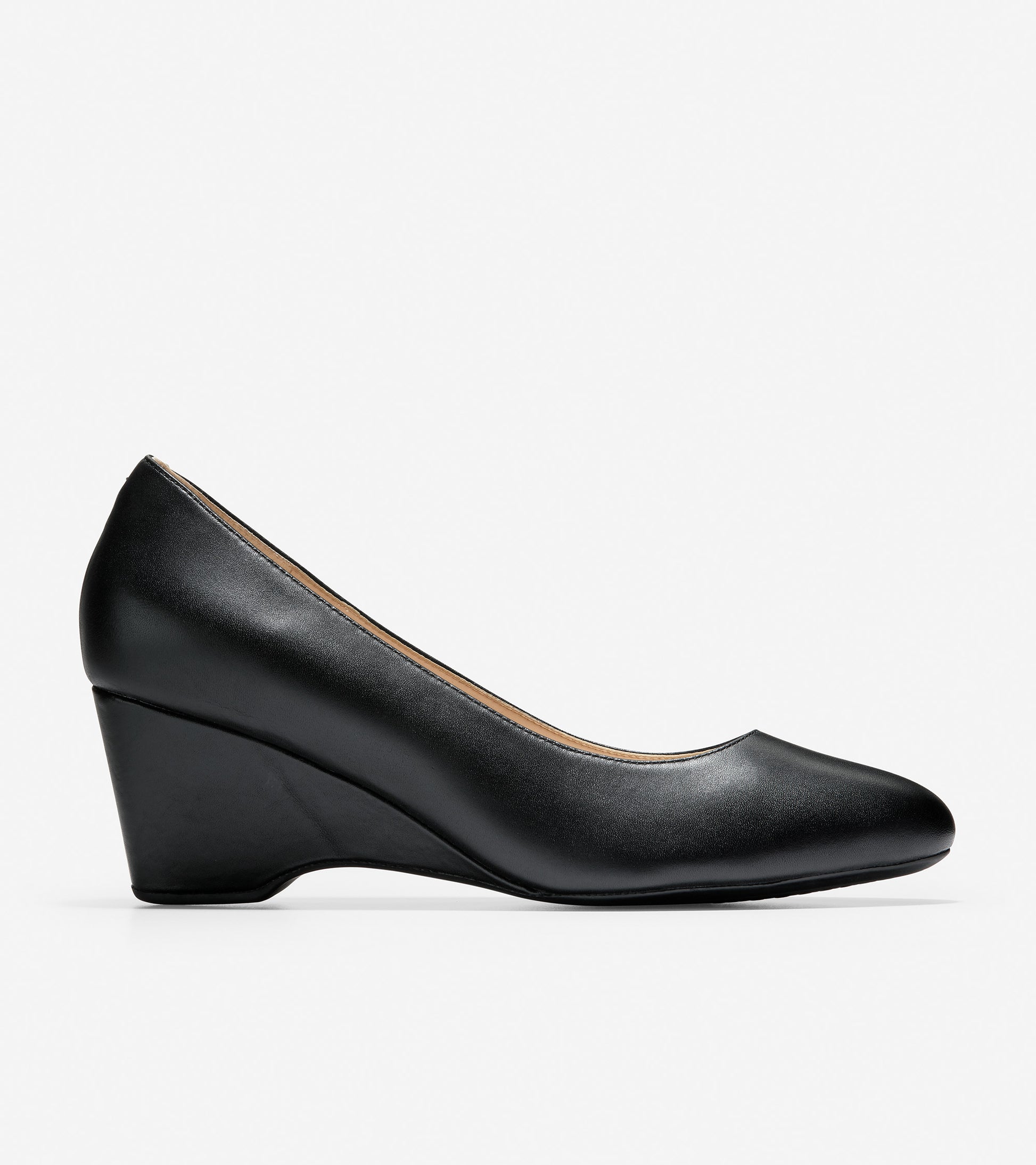 ColeHaan-The Go-To Wedge-w17526-Black Leather