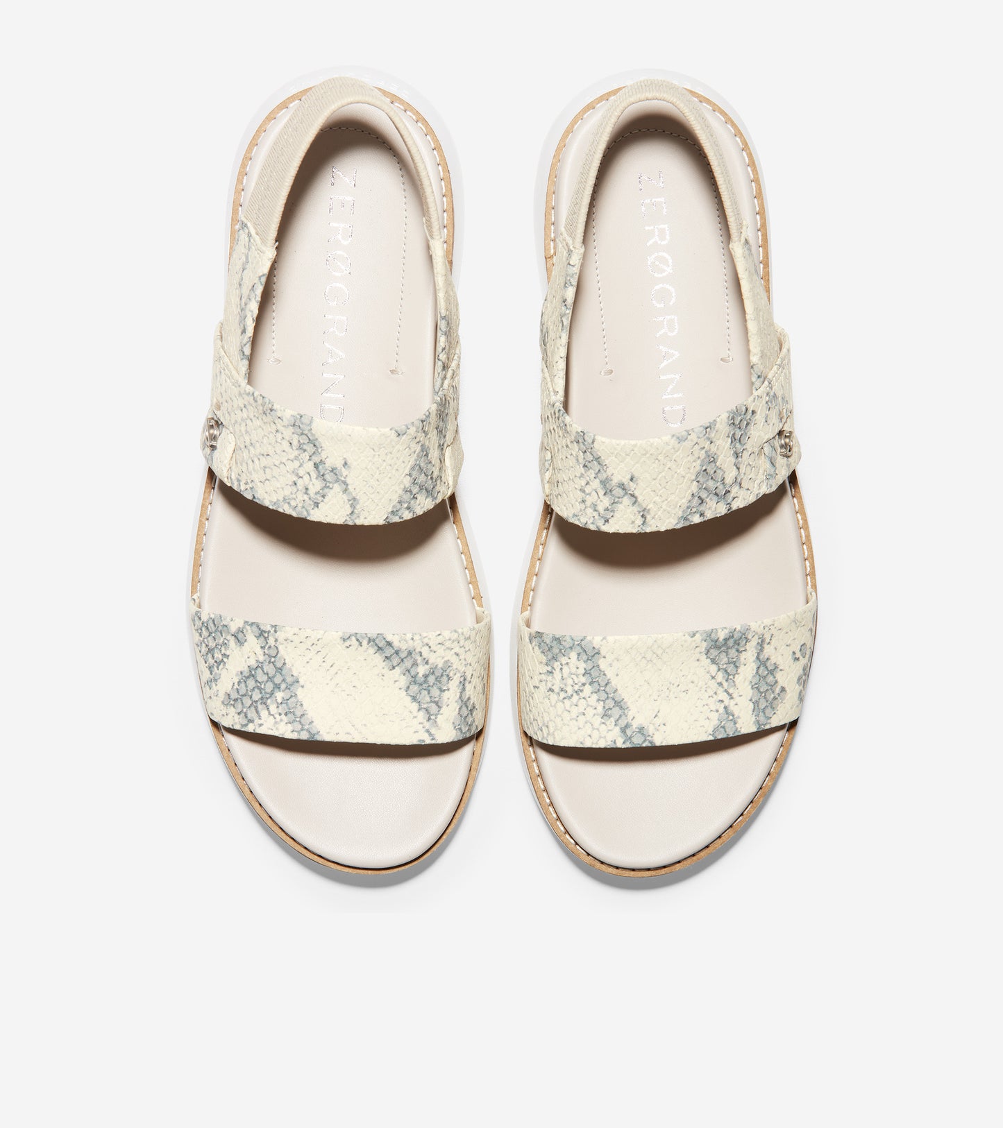 ColeHaan-ZERØGRAND Global Double Band Sandal-w17720-Ivory Chalk Snake Print