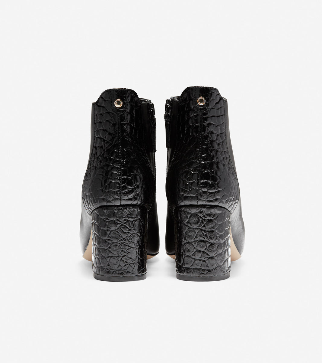 ColeHaan-Nella Bootie (65mm)-w17834-Black Leather-Black Croc Print