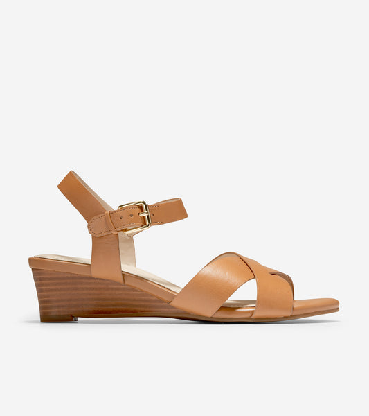 ColeHaan-Avina Wedge Sandal-w18140-Pecan Leather