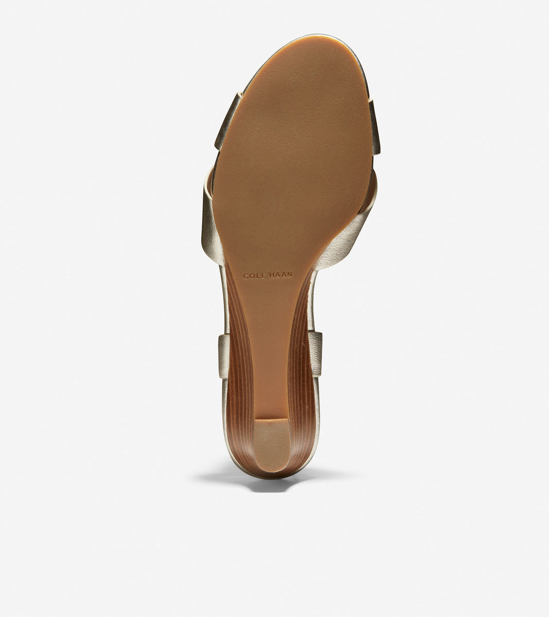 ColeHaan-Avina Wedge Sandal-w18142-Soft Gold Metallic Leather
