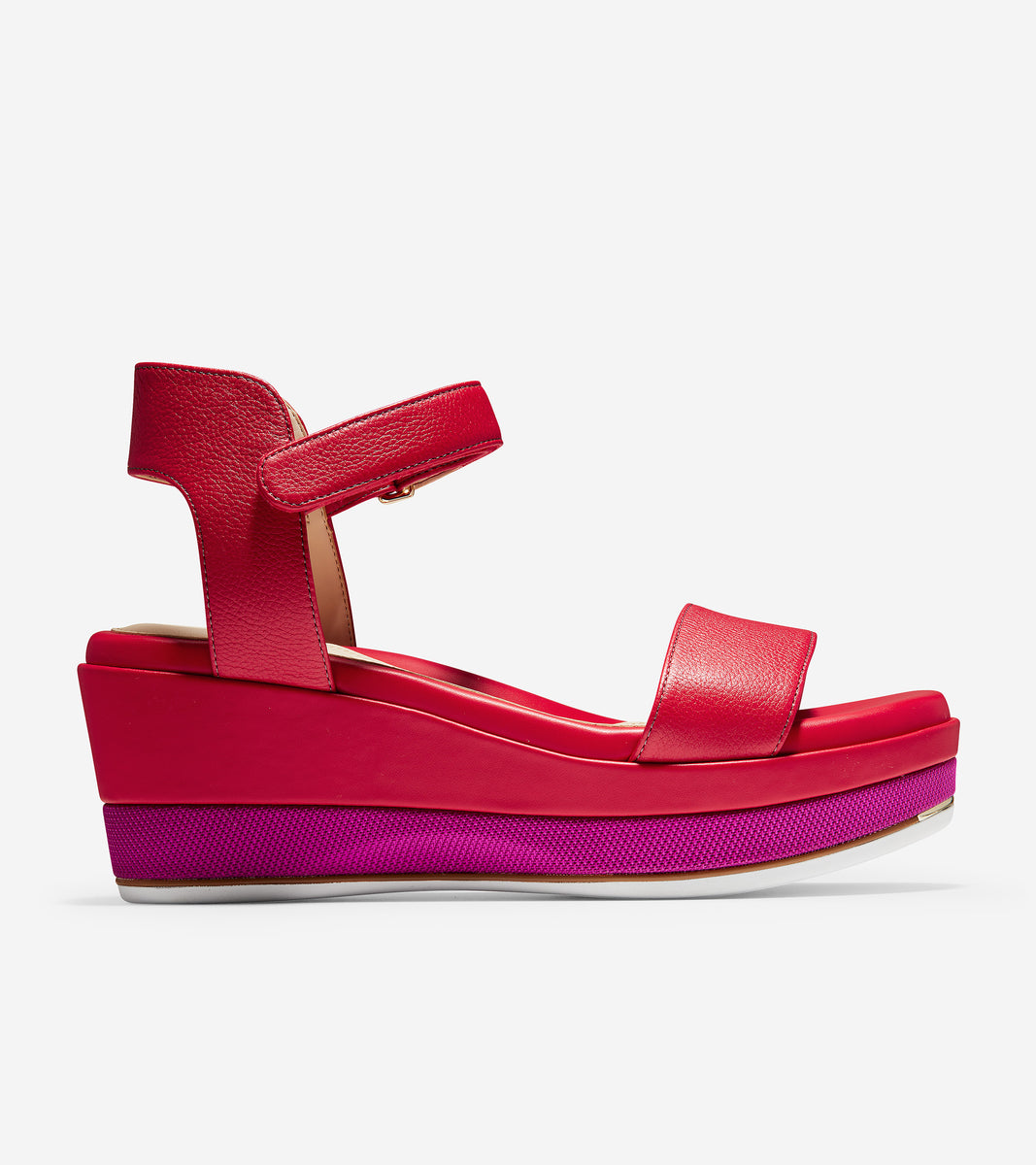 ColeHaan-Grand Ambition Flatform Sandal-w18224-Tango Red Tumbled Leather