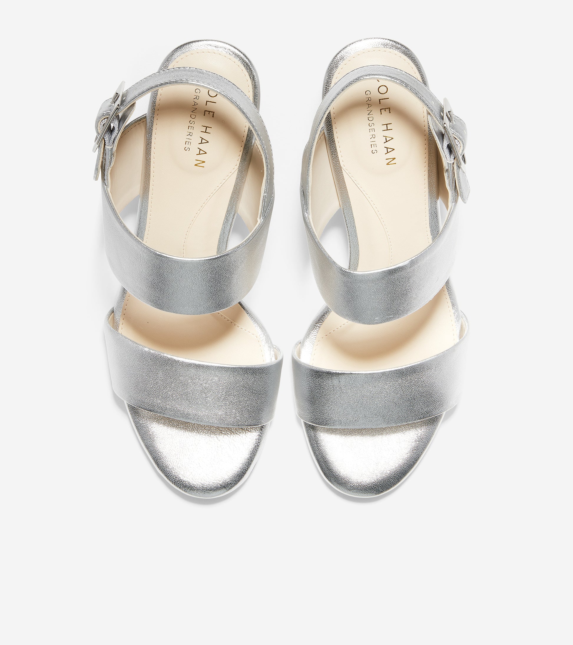 ColeHaan-Avani City Sandal-w18310-Silver Metallic Leather