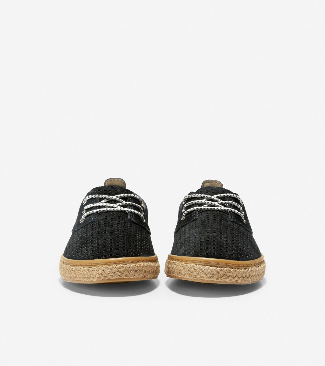 ColeHaan-Cloudfeel Lace Up Espadrille-w18372-Black Suede