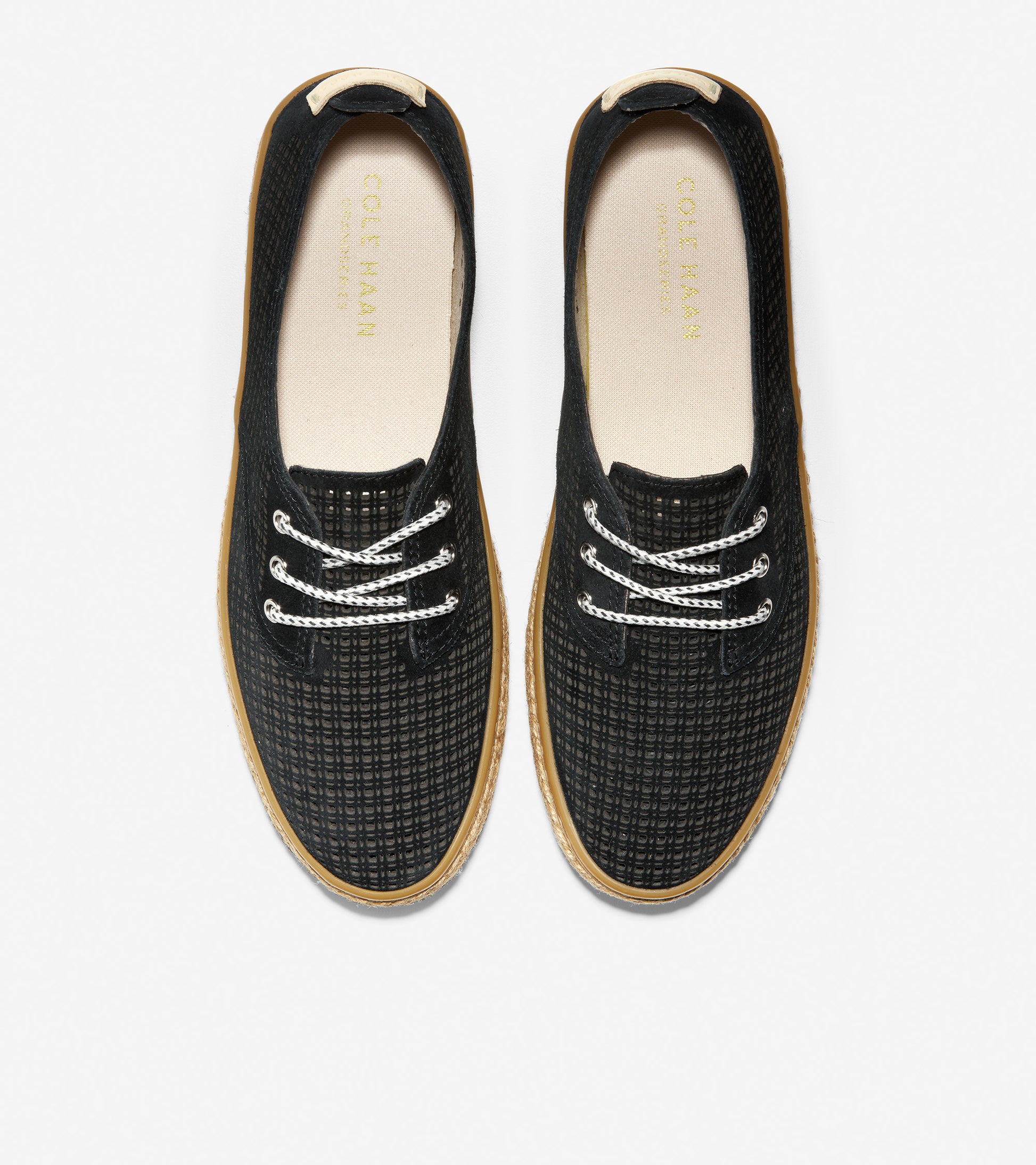 ColeHaan-Cloudfeel Lace Up Espadrille-w18372-Black Suede