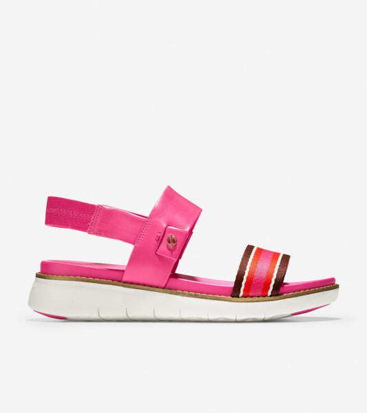 ColeHaan-ZERØGRAND Global Double Band Sandal-w18407-Fuschia Leather-Ivory