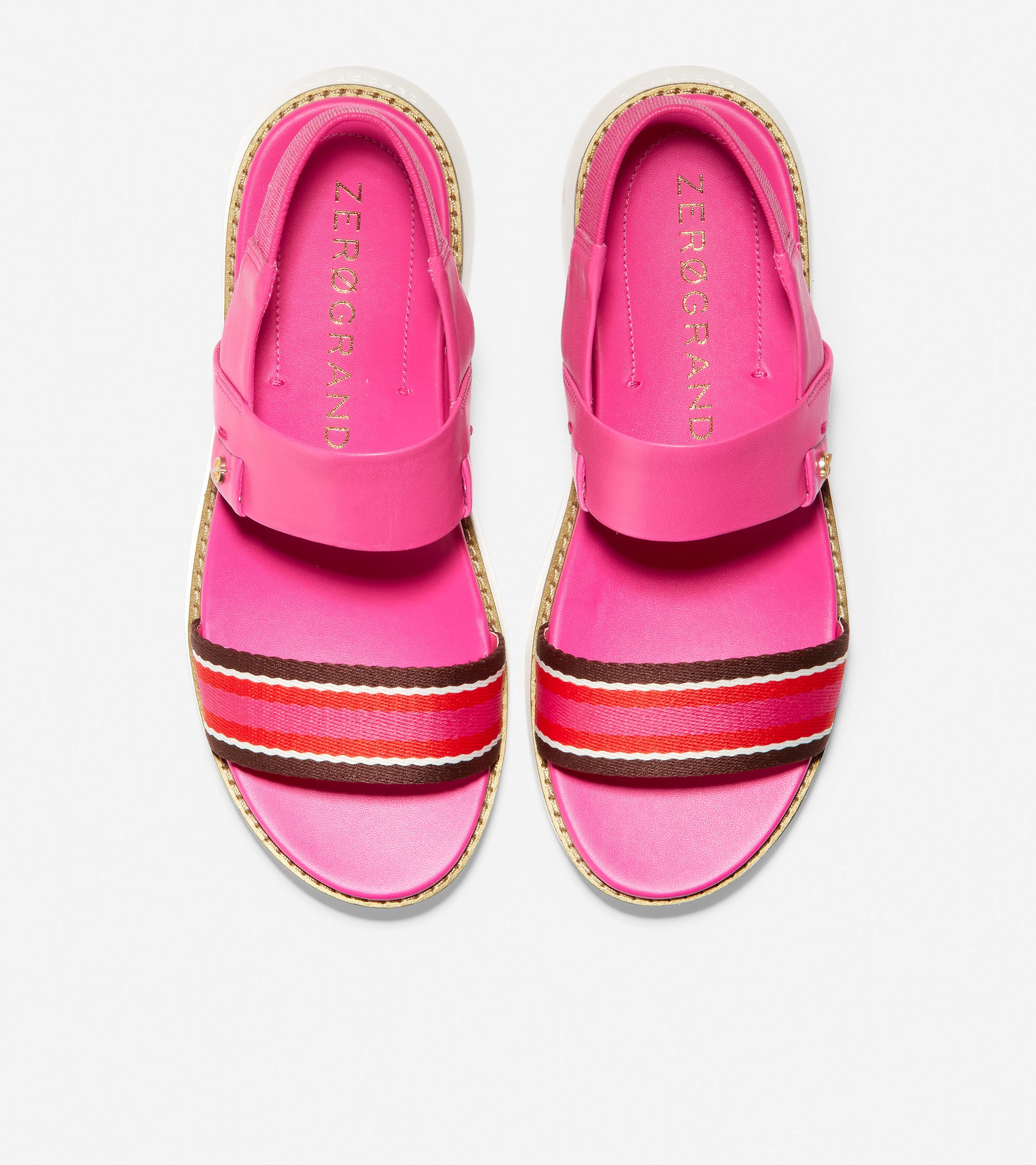 ColeHaan-ZERØGRAND Global Double Band Sandal-w18407-Fuschia Leather-Ivory