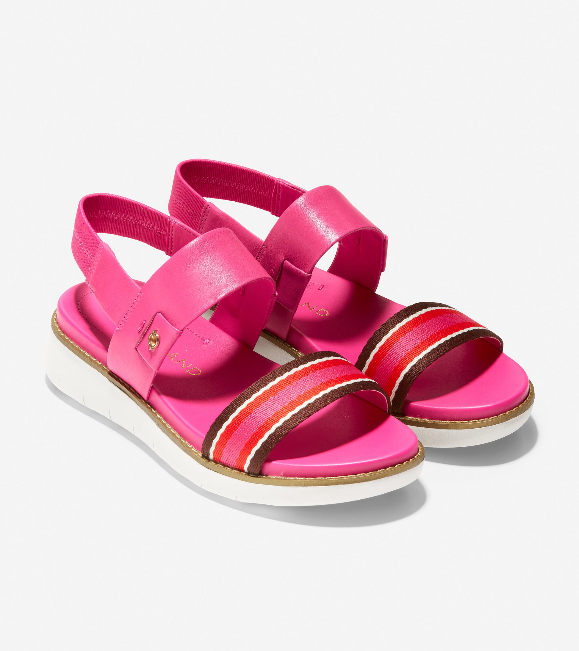 ColeHaan-ZERØGRAND Global Double Band Sandal-w18407-Fuschia Leather-Ivory