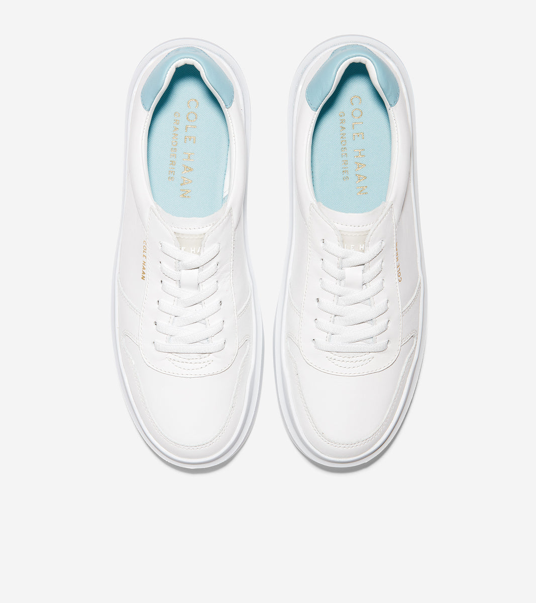 ColeHaan-GrandPrø Rally Court Sneaker-w18459-Optic White Leather-Light Blue
