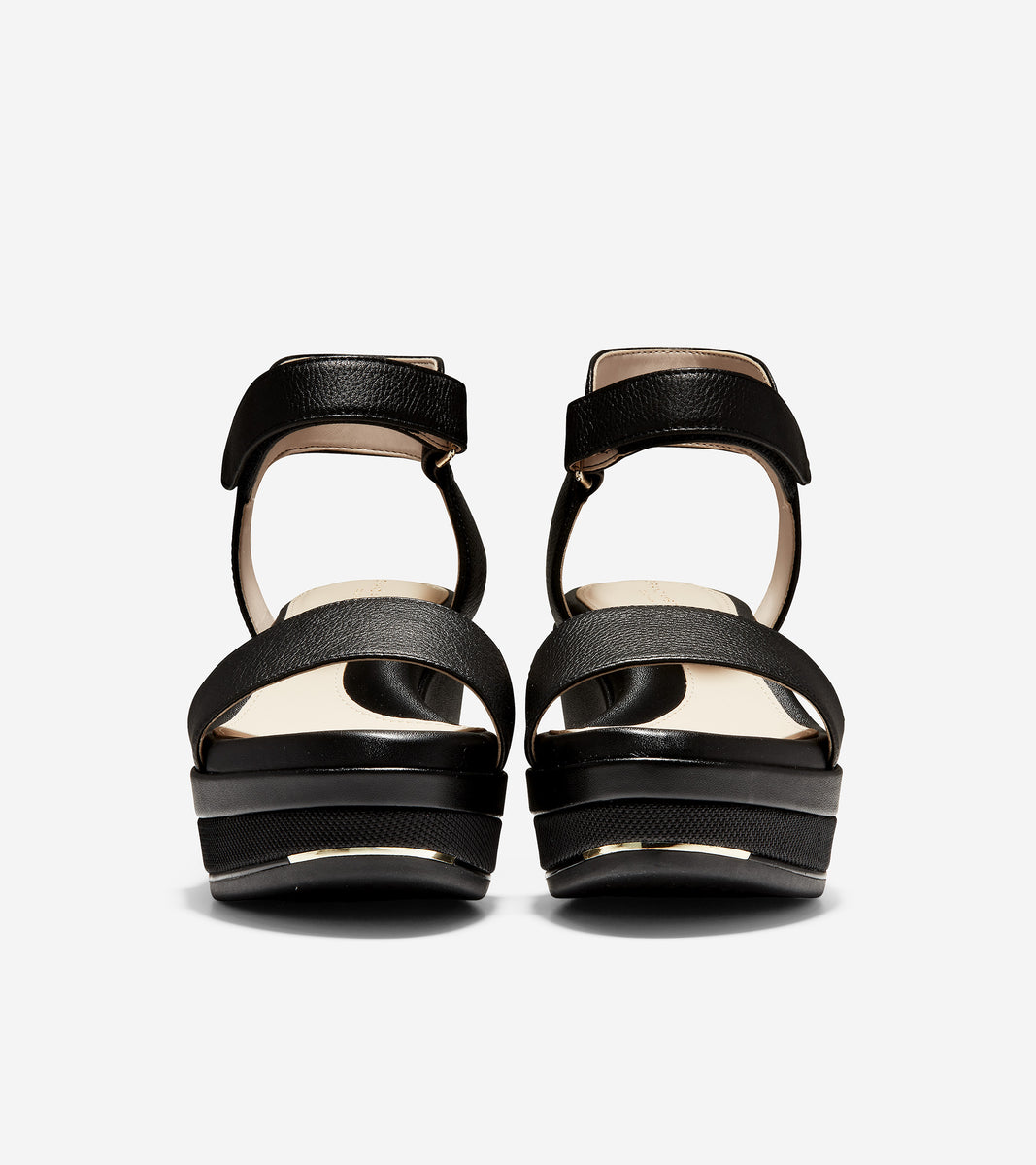 ColeHaan-Grand Ambition Flatform Sandal-w18722-Black Tumbled Leather
