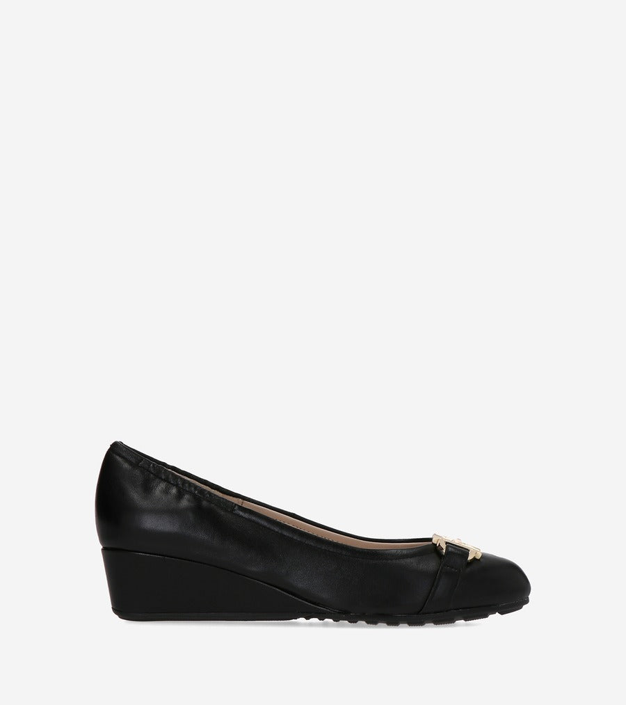 ColeHaan-MC Wedge-w19019-Black Leather