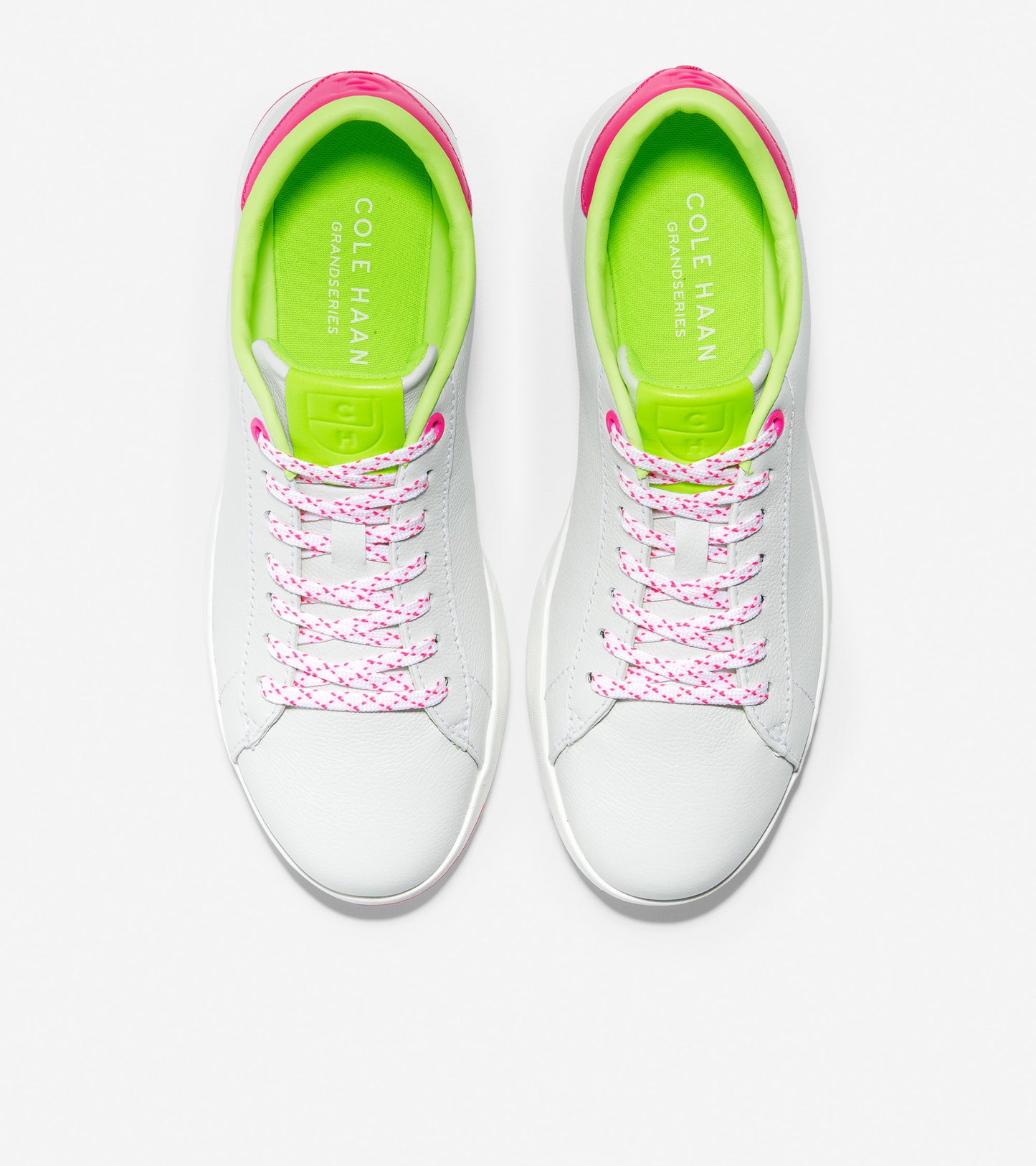 ColeHaan-GrandPrø Tennis Sneaker-w19395-Optic White-Pink Glow