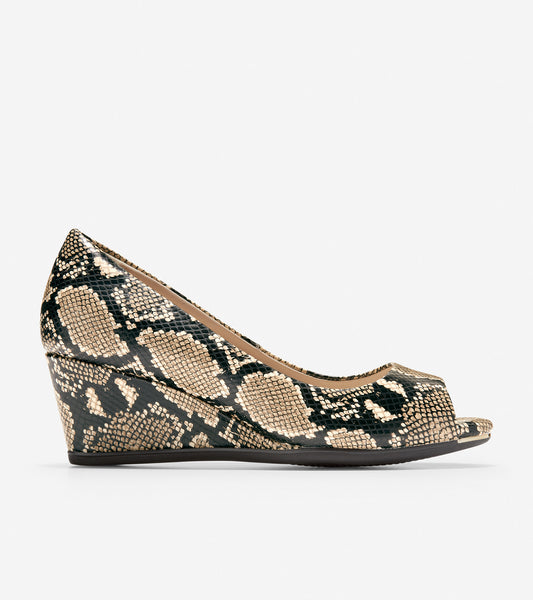 ColeHaan-Grand Ambition Open Toe Wedge-w19413-Amphora Snake Print Leather