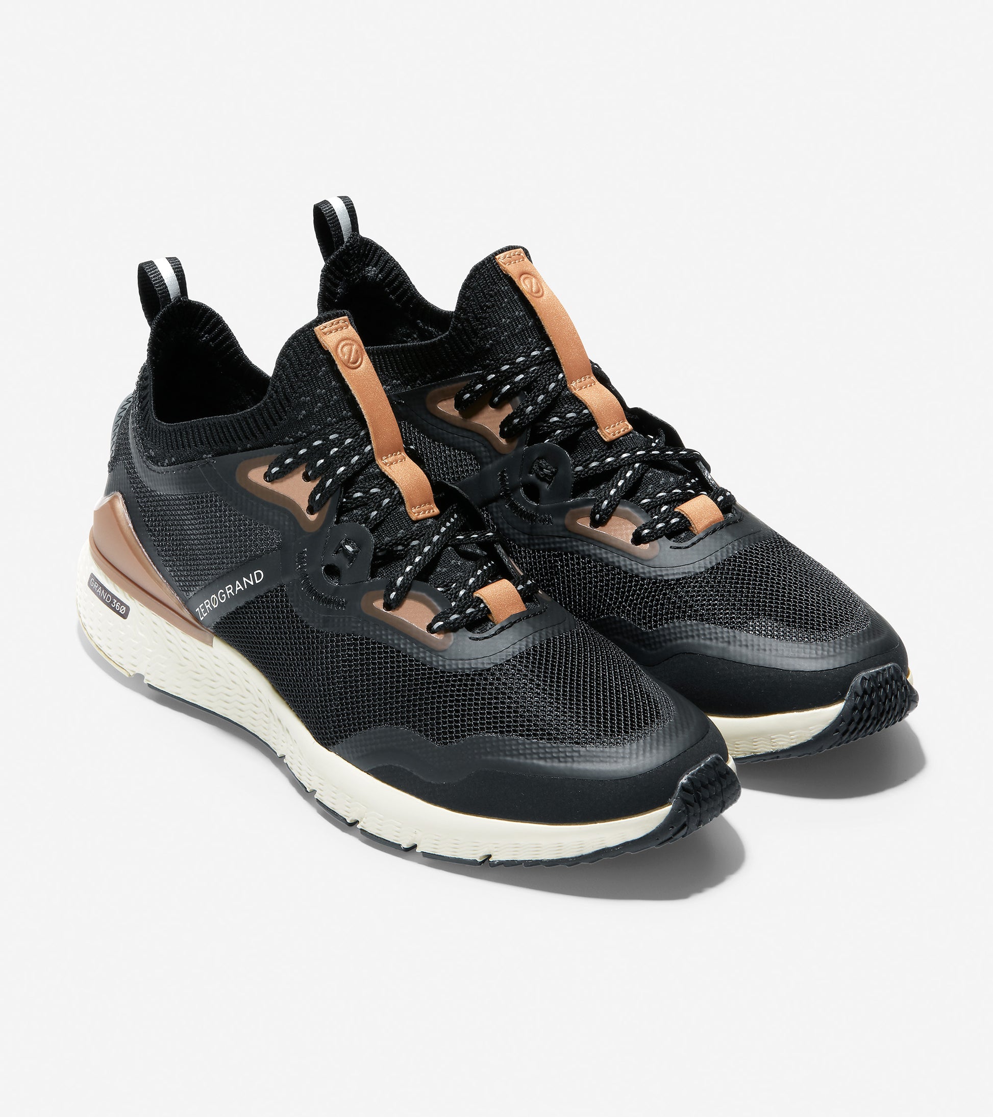 ColeHaan-ZERØGRAND Overtake Running Shoe-w19463-Grey Pinstripe-Black-Rose Gold