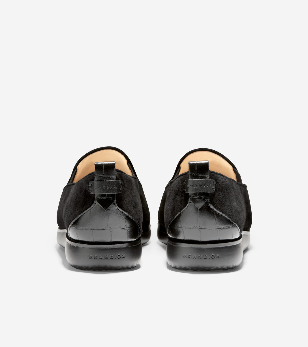 ColeHaan-Grand Ambition Slip-On Sneaker-w20496-Black Suede-Black Croc Print