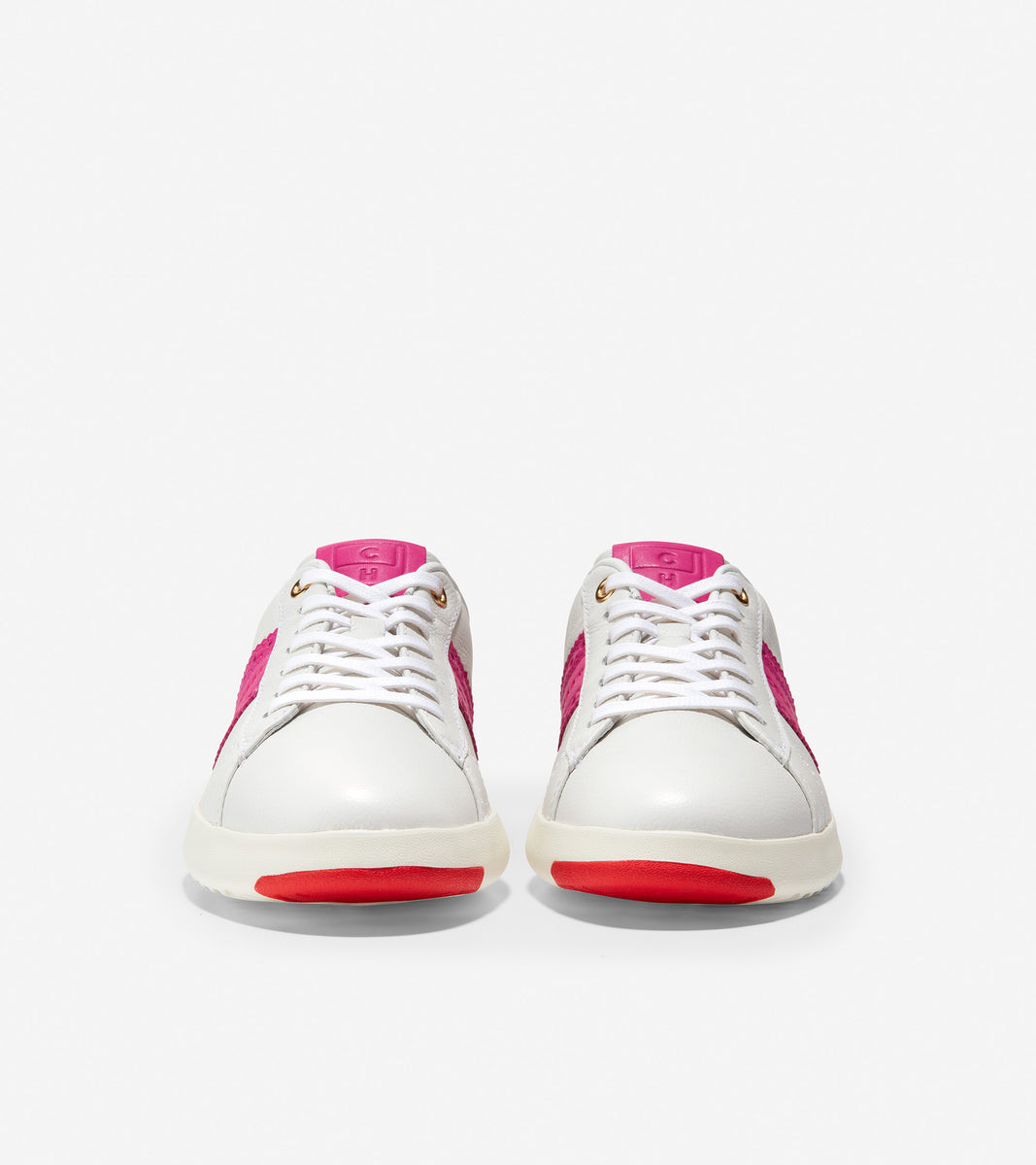 ColeHaan-GrandPrø Tennis Sneaker-w21495-Ivory Leather-Fuschia