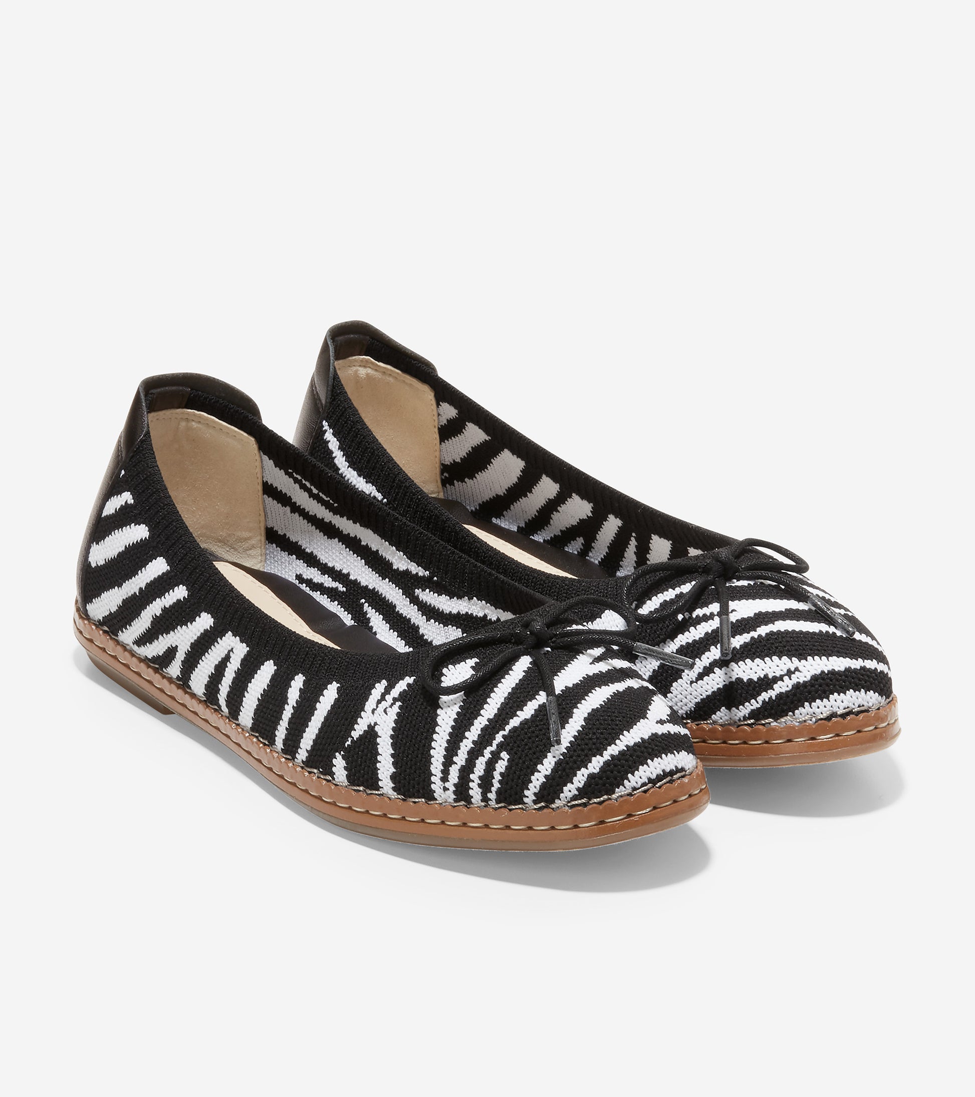 ColeHaan-Cloudfeel All-Day Ballet Flat-w21978-Zebra Print Knit