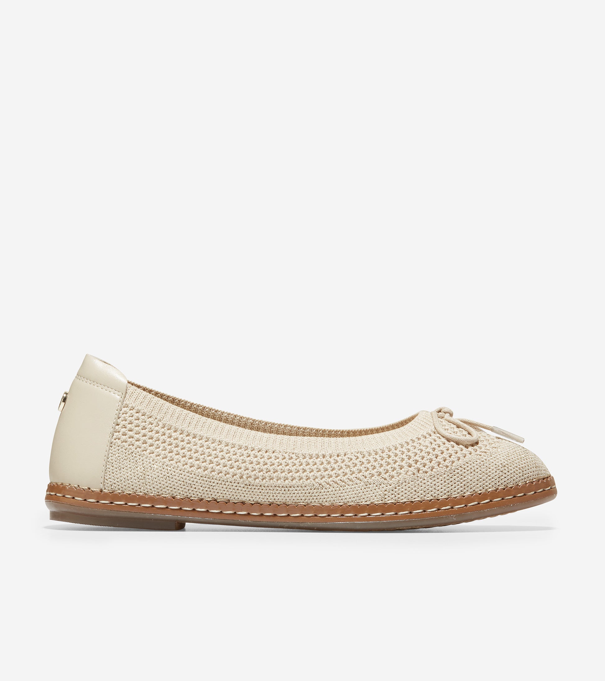 ColeHaan-Cloudfeel All-Day Ballet Flat-w21979-Cement Knit-Gold