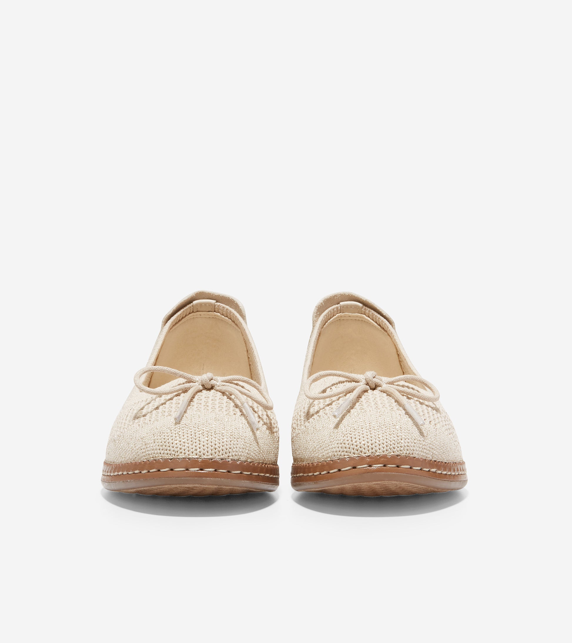 ColeHaan-Cloudfeel All-Day Ballet Flat-w21979-Cement Knit-Gold