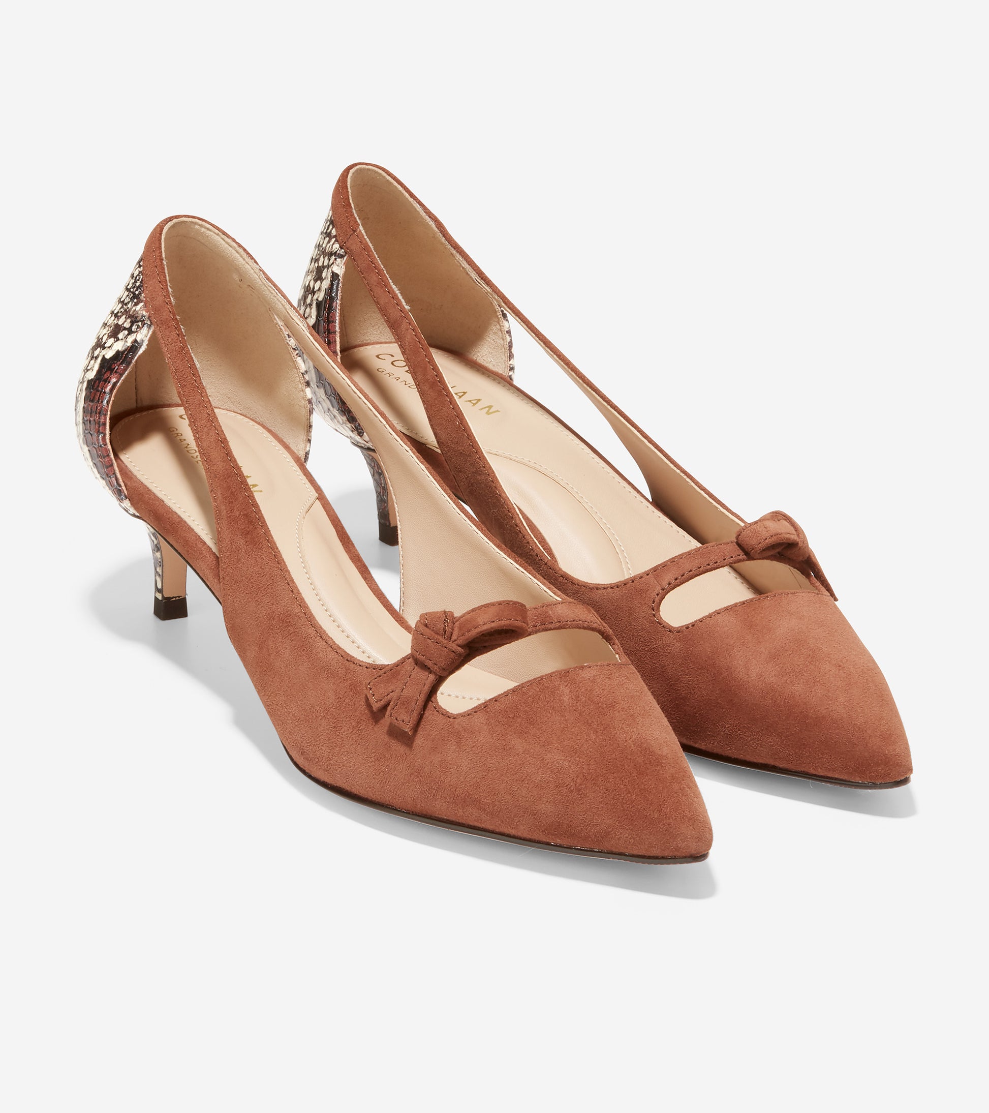 ColeHaan-Modern Classics Bree Pump-w22123-Scotch Suede-Snake Print